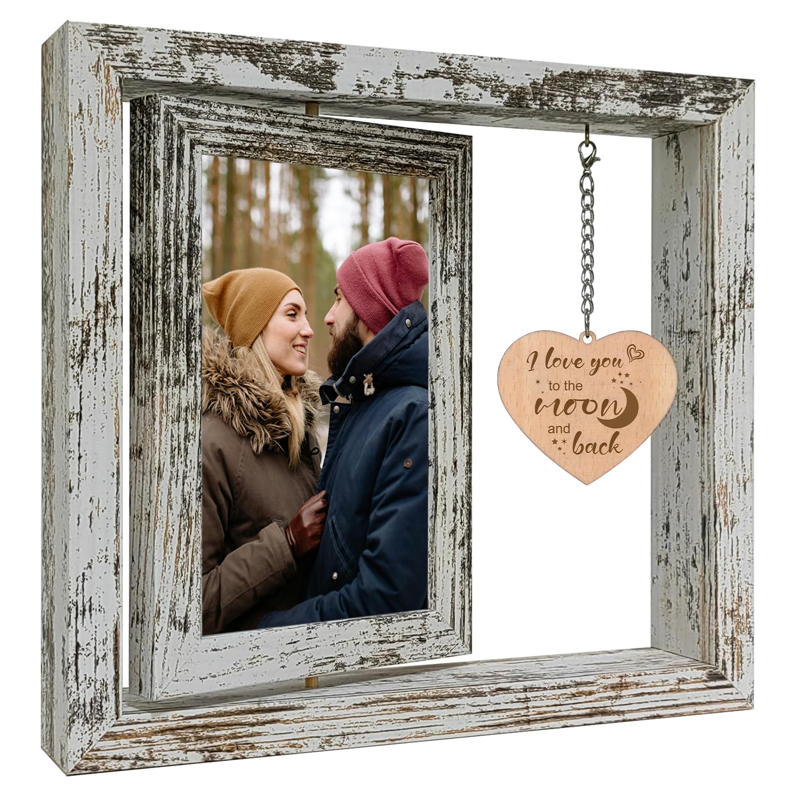 Rotating Photo Frame Romantic Gift - I Love You to the Moon and Back 4x6-image-87229c31-96eb-4983-82bd-e0485f63cc96-117087