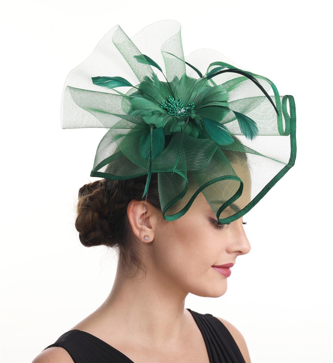 Fascinator Hat Feather Mesh Net Veil Party Hat Ascot Hats  display picture 1