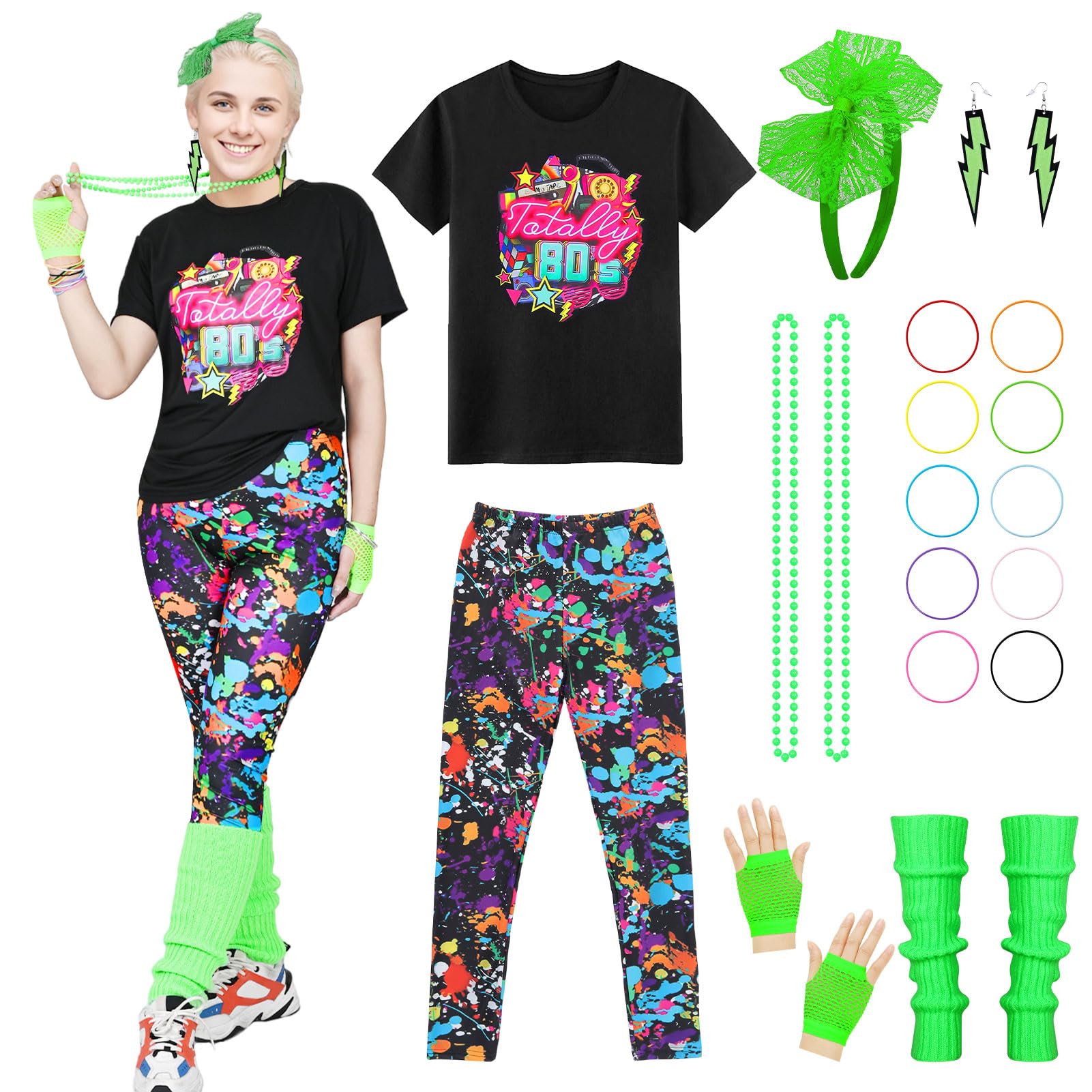 80s Fancy Dress Costume Set - Green L-image-9dce91a7-0391-47f9-8799-4d89a43d0269-91468