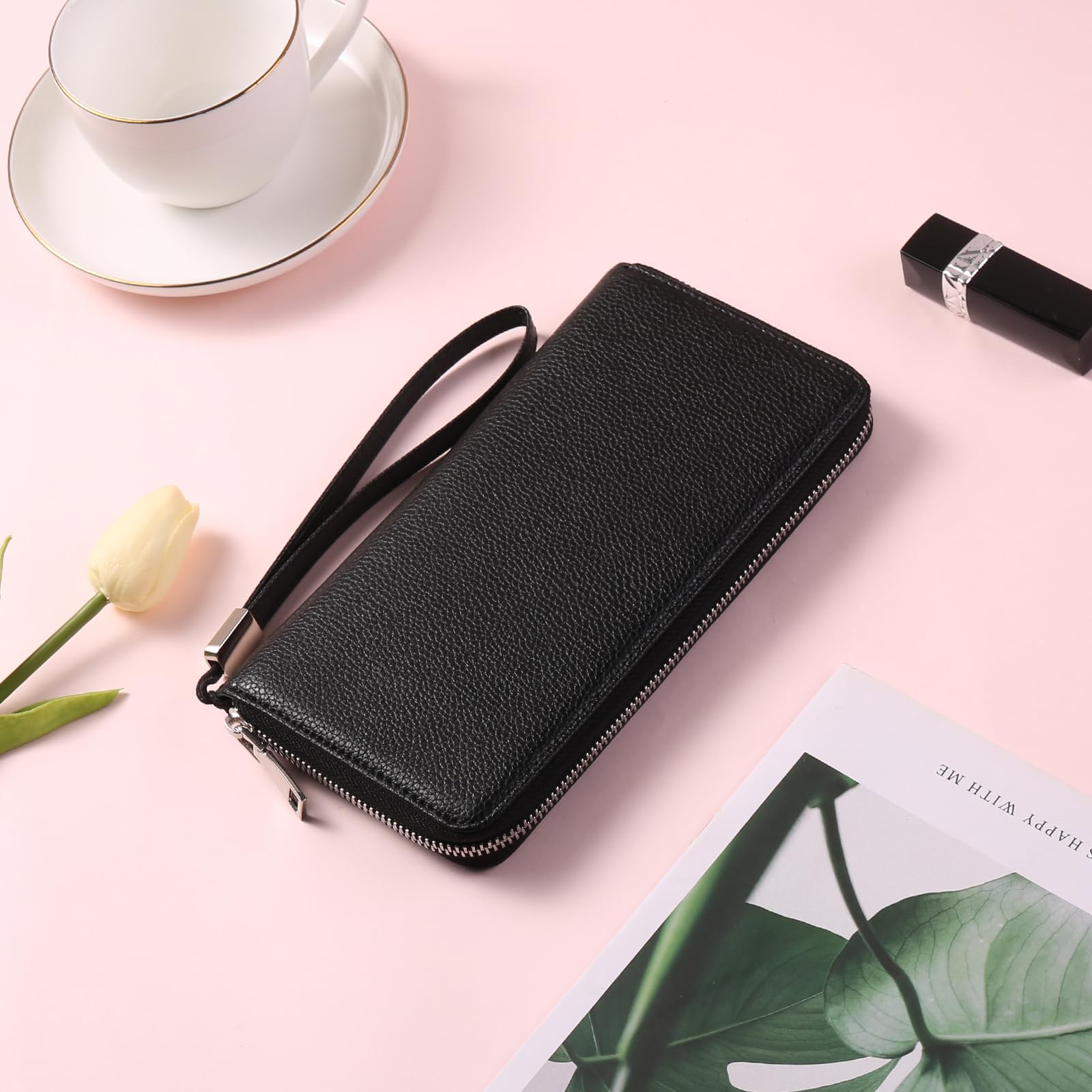 Reliëf Ontwerp Vrouwen Lange Zip Portemonnee|Dames Rits Portemonnee Grote Capaciteit Praktische Hand Portemonnee Vrouwen Pu Leer Mode Vrouwelijke Lange Sectie Portemonnee Vrouwen Portemonnee Grijs