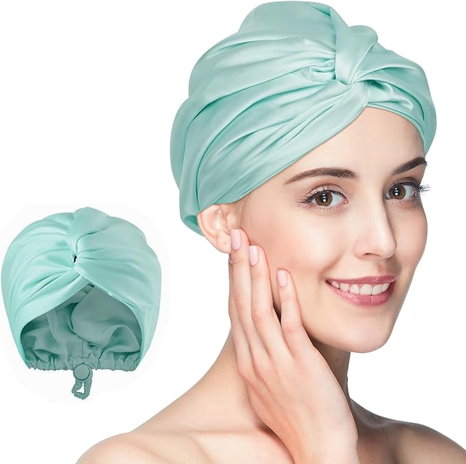 Women's Satin Lined Turban Bonnet - Light Green 5 1/8-7 7/8-image-b9ef2de3-c91c-4e4b-9c21-9101ee63c04f-65875