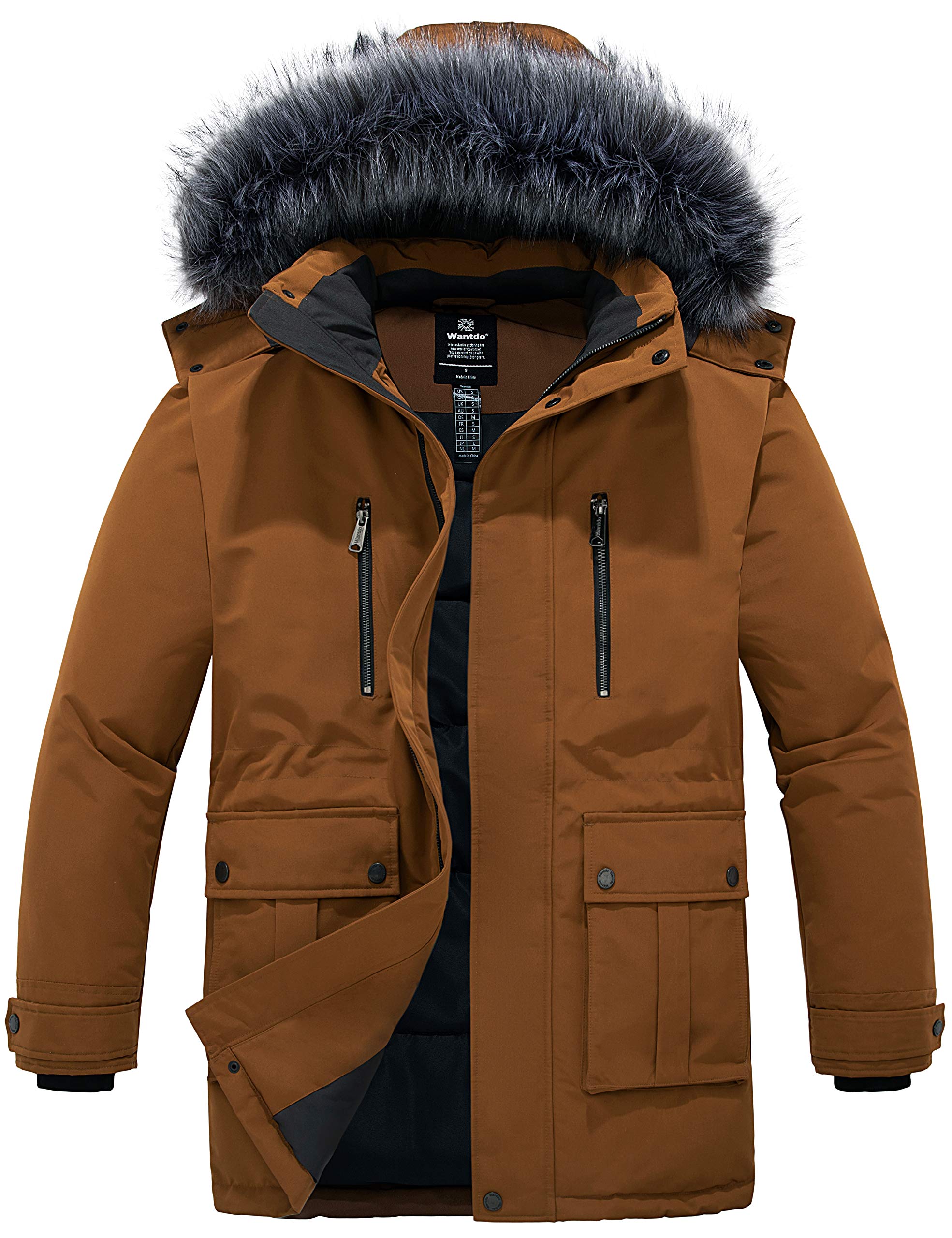 Men's Outdoor Windproof Puffer Jacket - Warm Cotton Padded Winter Coat, Coffee, Size M-image-dbb24e16-f5f0-47e0-86ae-c79354839ca4-71322