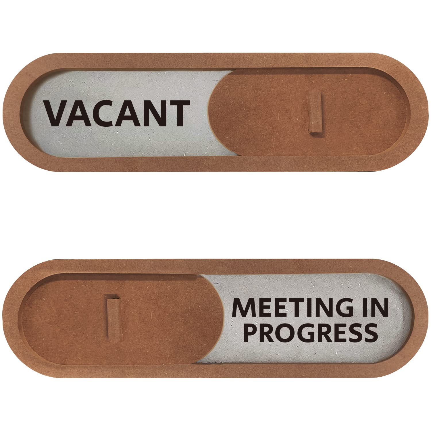 Vacant/Meeting Sign Slider MDF - Brown 19 x 5.5 cm-image-da5e9976-5341-4a67-9b83-a41b371716eb-110716