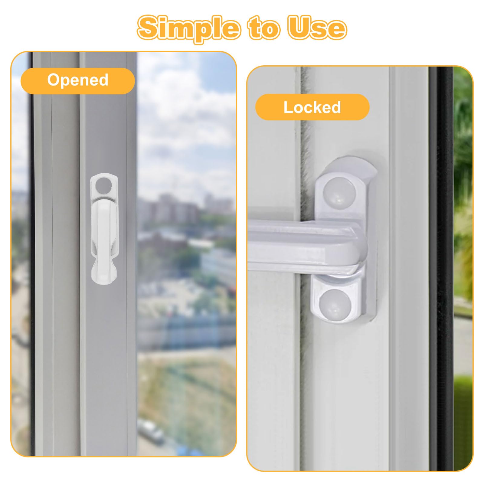 thumbnail image 2 of 2-Pack Window Sash Jammer Locks - 165mm, Aluminum Alloy Security Locks For UPVC/PVC Casement Windows & Doors 2 of 10