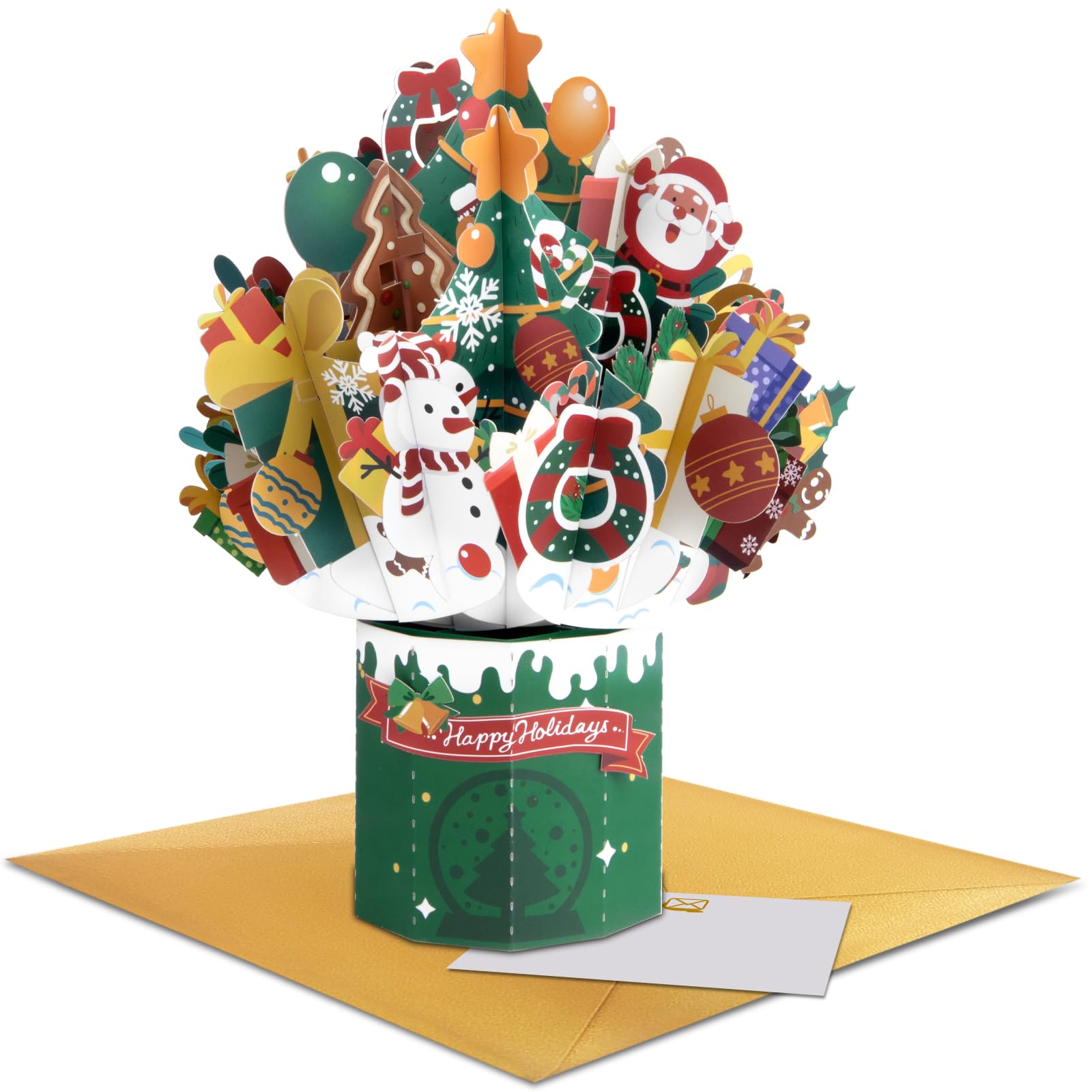 Cat Xmas Party Greeting Cards Christmas TreeThree-dimensional Pop Up Card With Envelope 3D Postcard Holiday Supplies - 15
