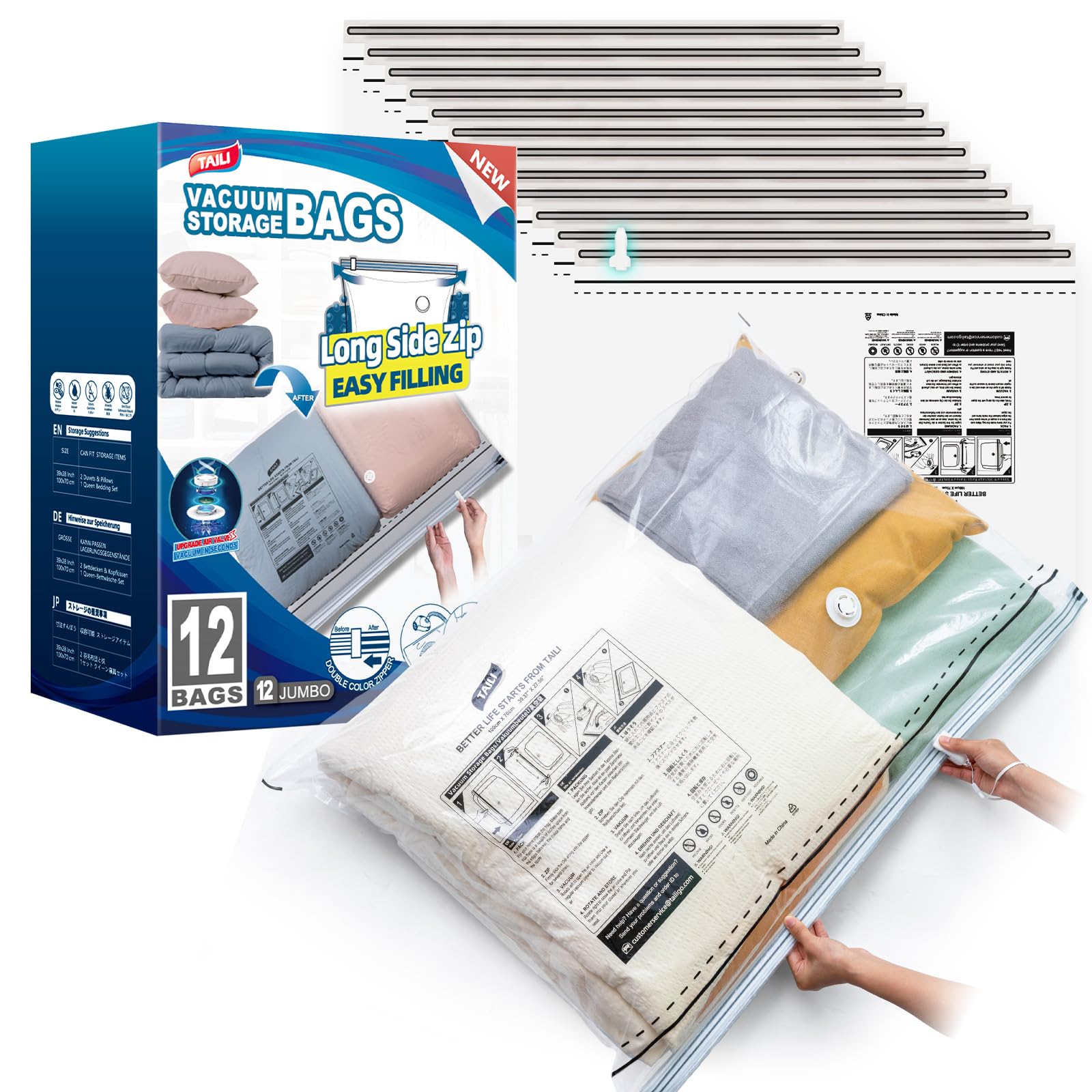 Vacuum Storage Bags - 100x70cm Extra Large 12 Pack-image-8d8bb453-477b-46d1-864c-b72340272390-91011