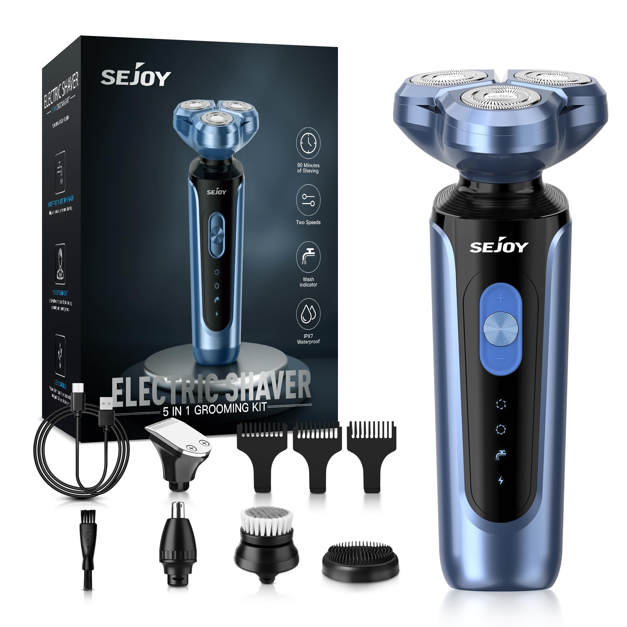 Men's 5-in-1 Electric Shaver Wet & Dry - Blue-image-47164e88-4911-4f58-ab90-df04fee3f0e6-117337