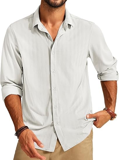 Men's Long Sleeve Non-Iron White Shirt - Stretch Fit for Business & Casual Wear-image-e60c4871-c7df-4b42-9523-1c73ac61207d-66605