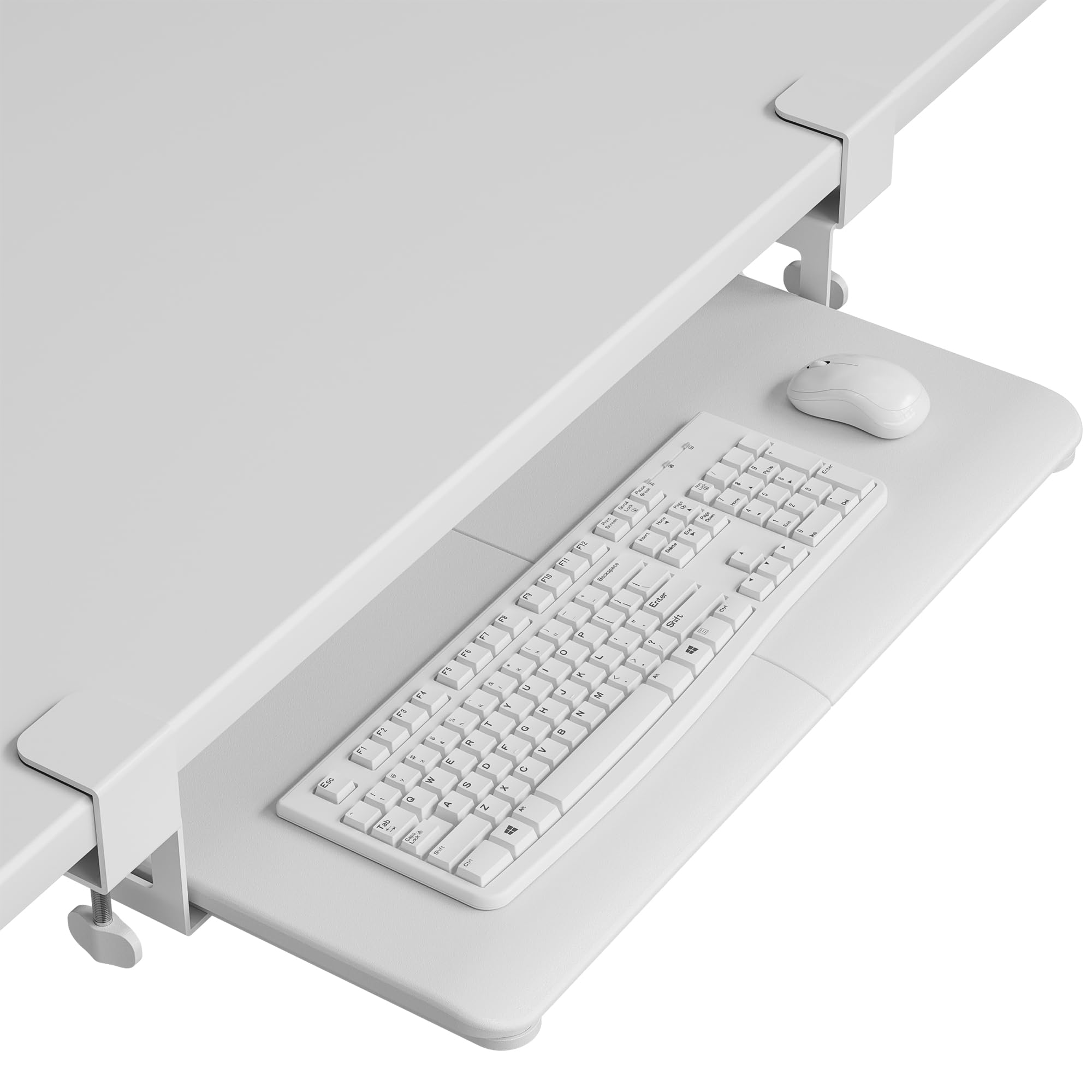 Under Desk Keyboard Tray - White 65x30cm-image-66db42a6-b0b5-4a67-b2b4-ec5137715a54-119122