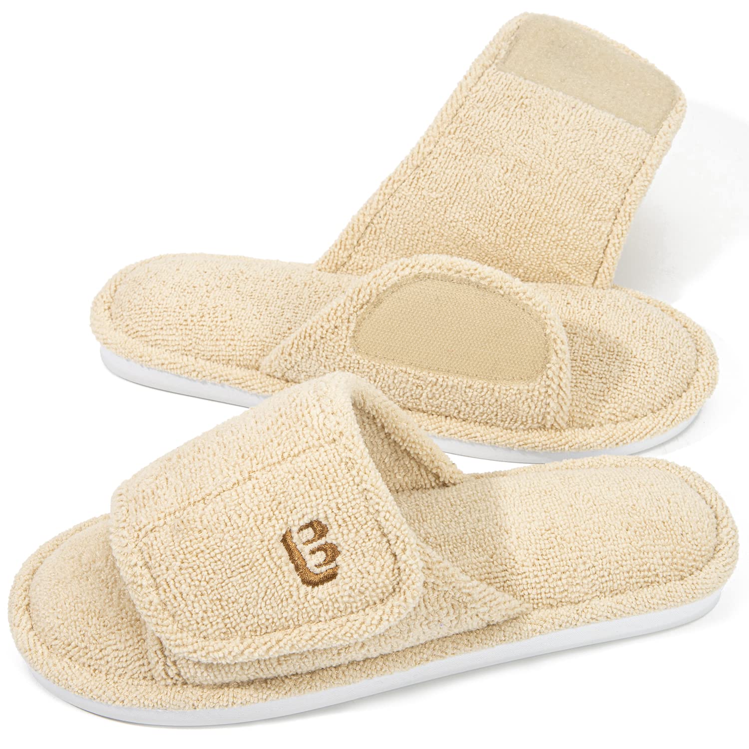 Women's Open Toe Slippers - Beige UK 5/6-image-842c1667-632c-42fd-b337-632a5756a777-108718
