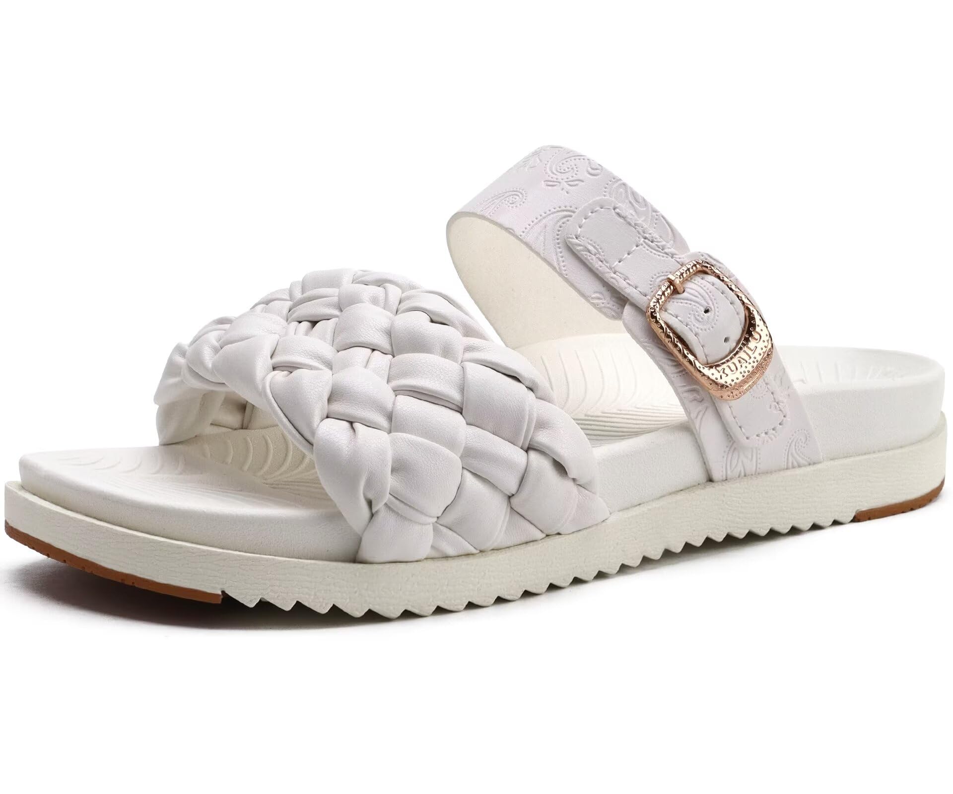 KuaiLu Womens Orthotic Sliders Fashion Dressy Sandals With White 6.5 KuaiLu Womens Orthotic Sliders Fashion Dressy Sandals With White 6.5