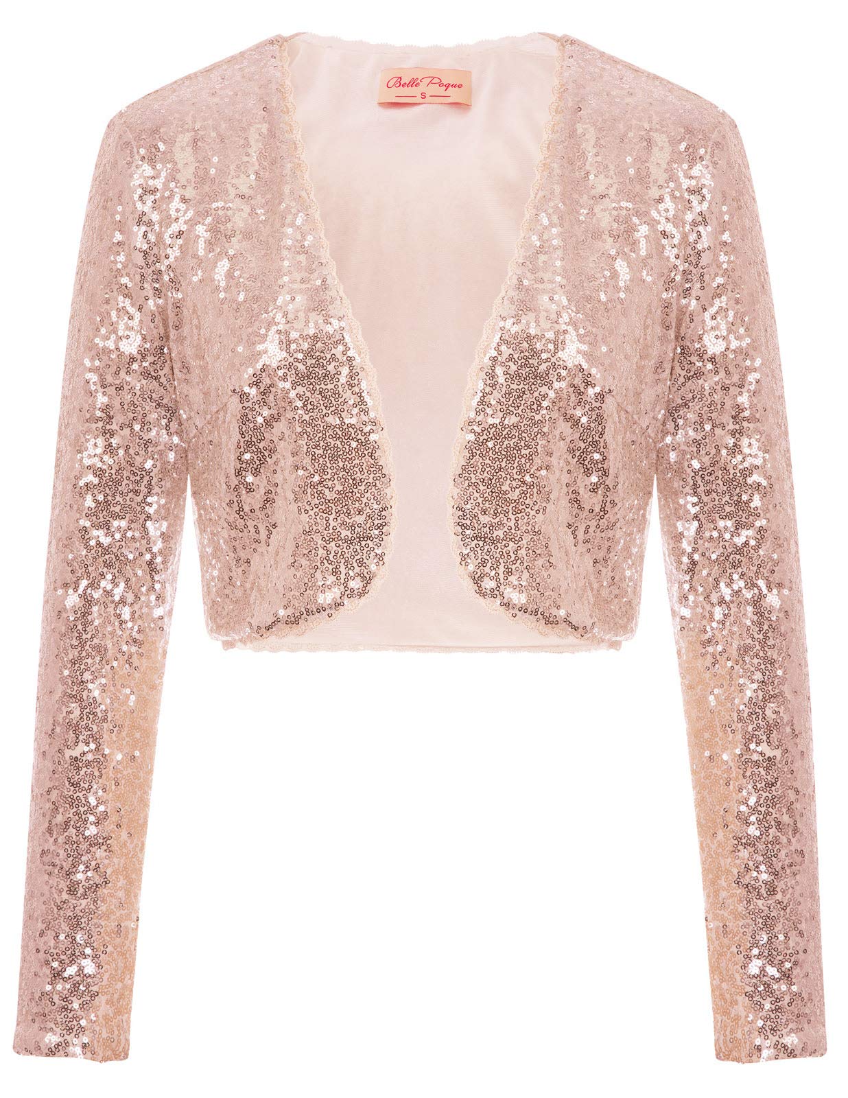 Women's Sequin Retro Cardigan Coat - Rose Gold L-image-0a9e7eae-e93d-42e2-98b5-d5849385cbdf-102444