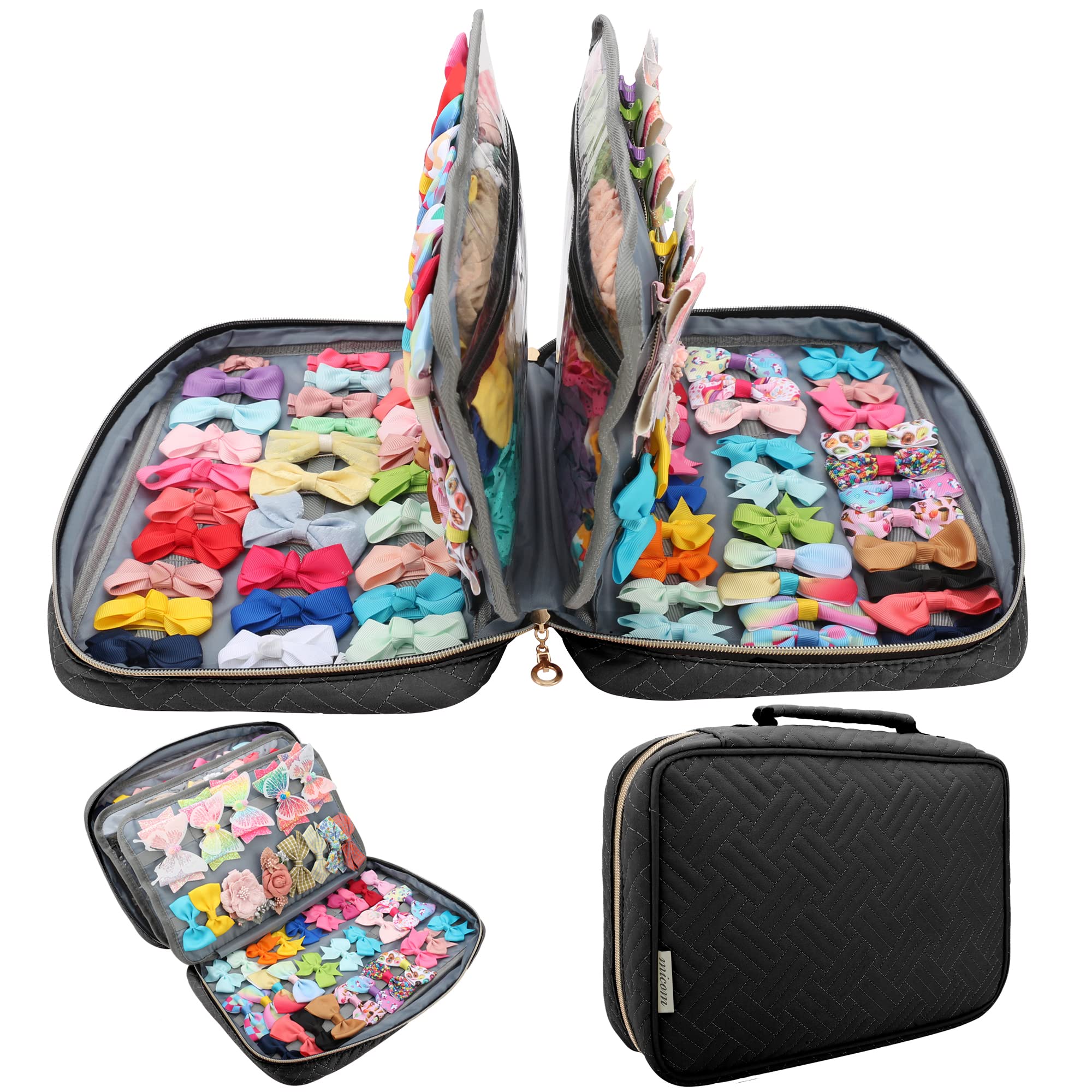Hair Accessories Storage Bag with Ribbons - Black 12.8 x 8.5 x 2-image-0dbecac1-8739-4a56-a32d-89a5e0698cac-98937