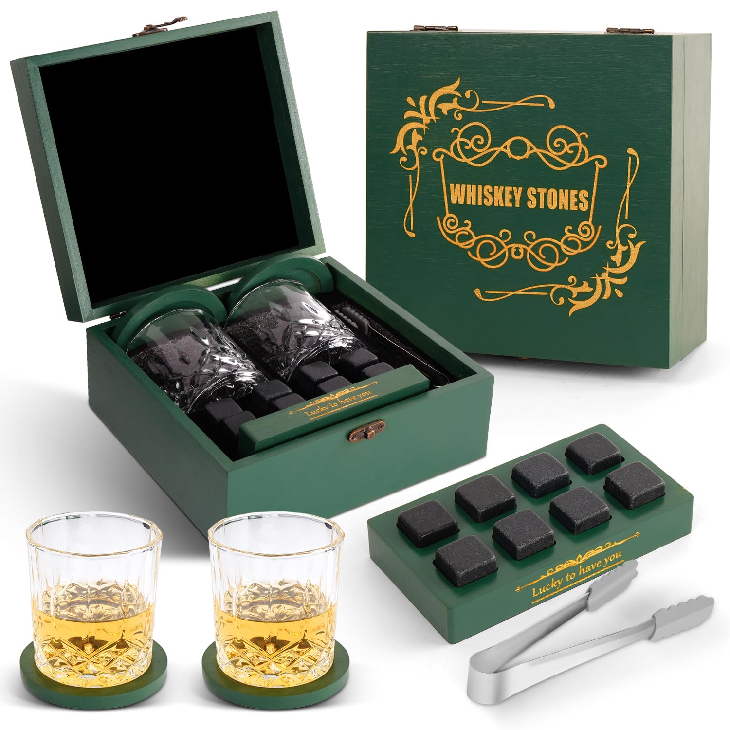 Whiskey Glass Gift Set with Stones - Green JSTZ-image-8ee0dab6-33be-48be-b217-4bfa06d515d7-96916