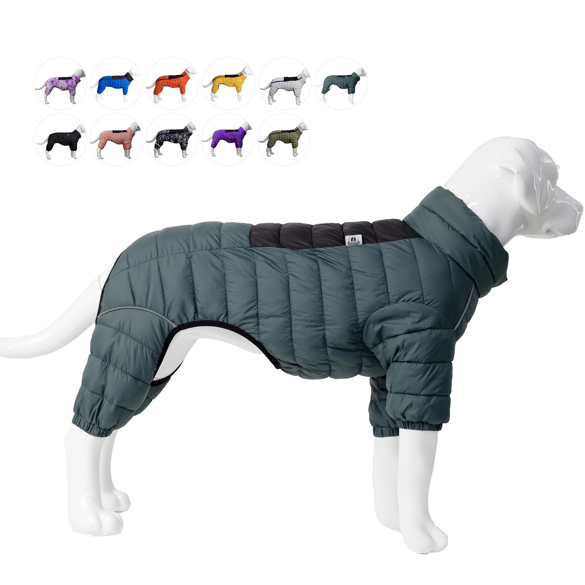 Dog Coat Waterproof Warm 4 Legs - Army Green S-image-da12aa69-e18e-4656-93cb-8f46366247ca-102832