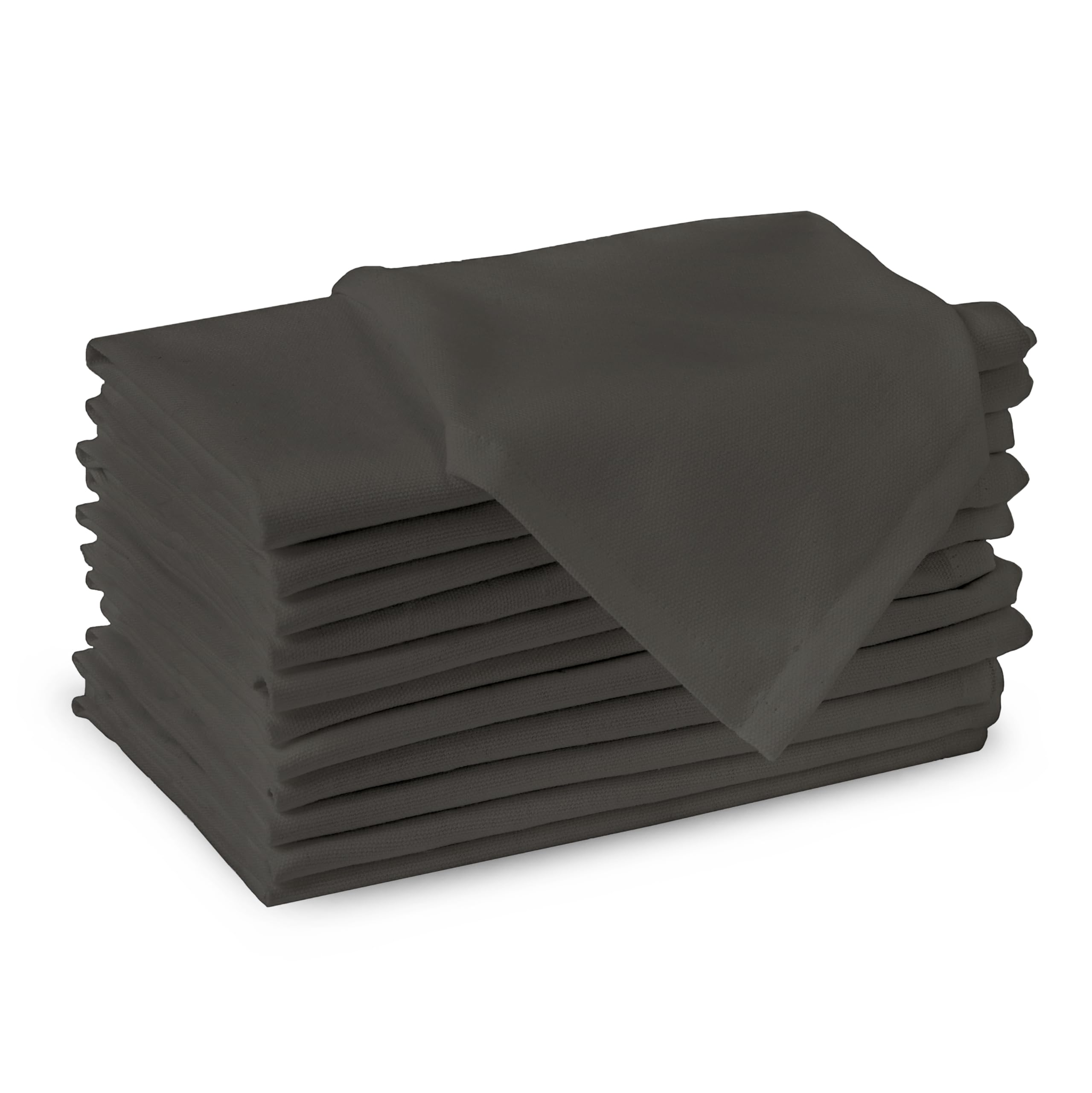 Cloth Napkins Set of 12 Washable Cotton - Charcoal Grey 43x43 cm-image-8344334f-5b2e-4dab-b60f-233a47b65558-95404