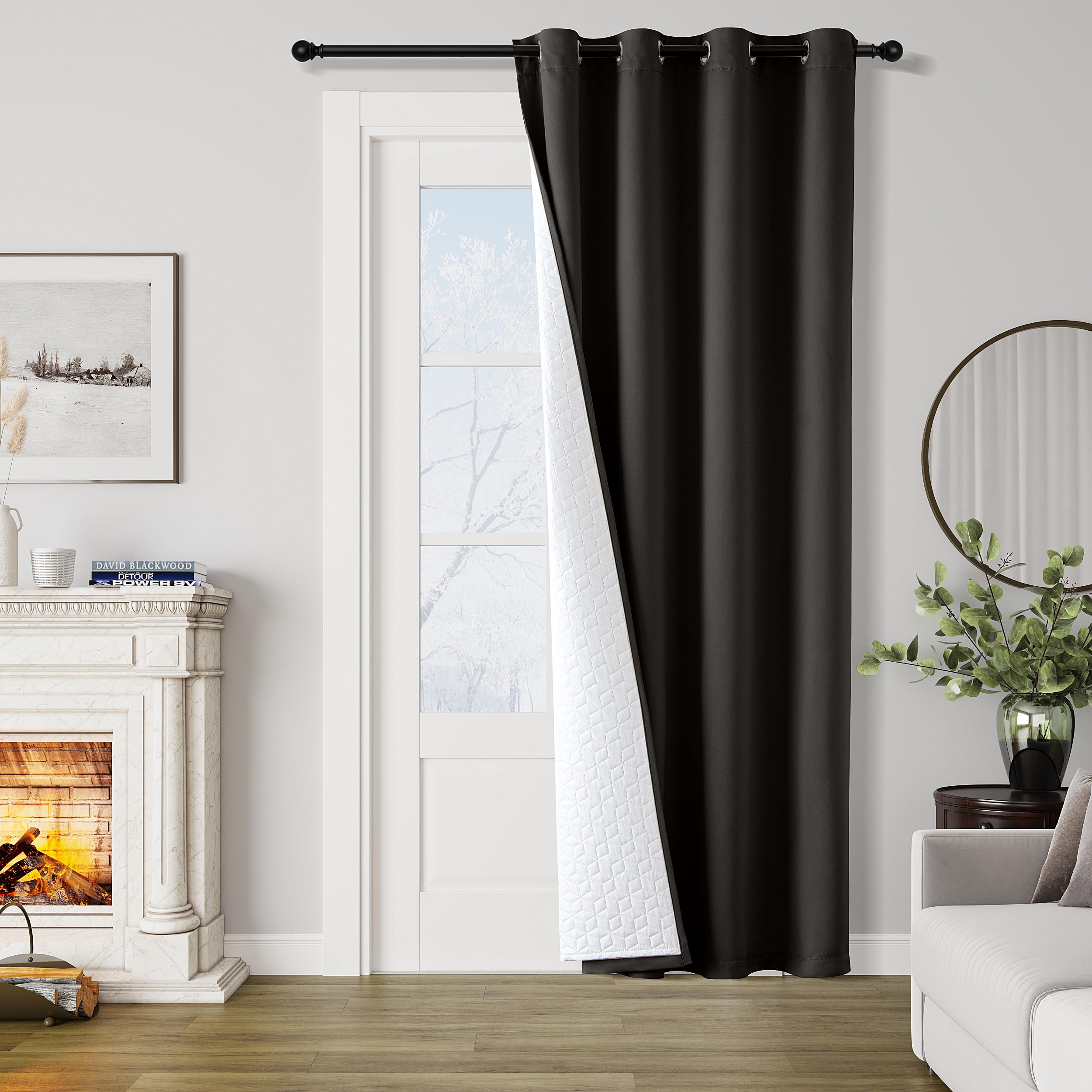Thermal Curtain Quilted Panel - Black/White W52"xL88"-image-cb65028f-1a33-49ae-b04b-03987fb61451-121034