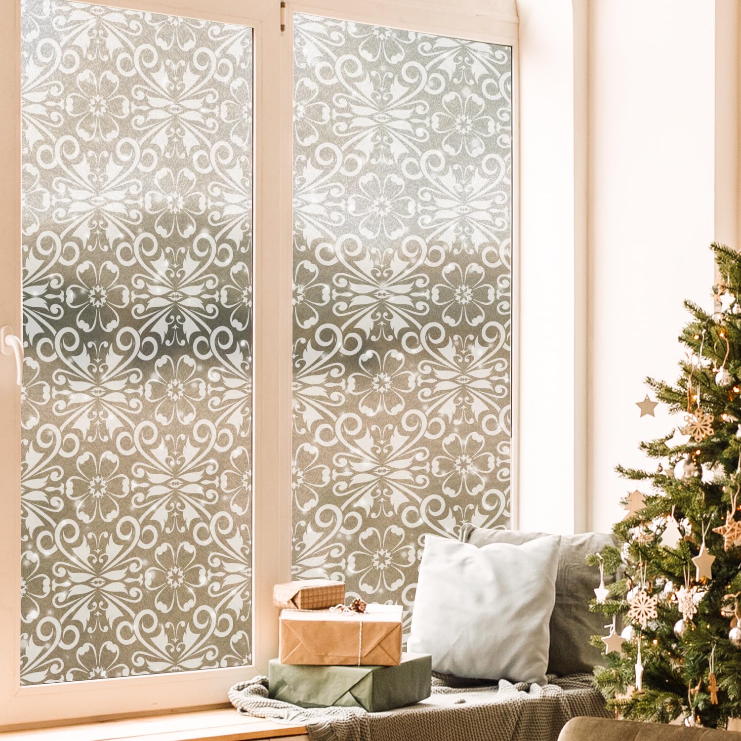 Fleur-De-Lis Window Film Privacy Vinyl - Blooming Floral 43x300cm-image-d90d044d-88ff-41f3-a98c-dd8149a89365-96280
