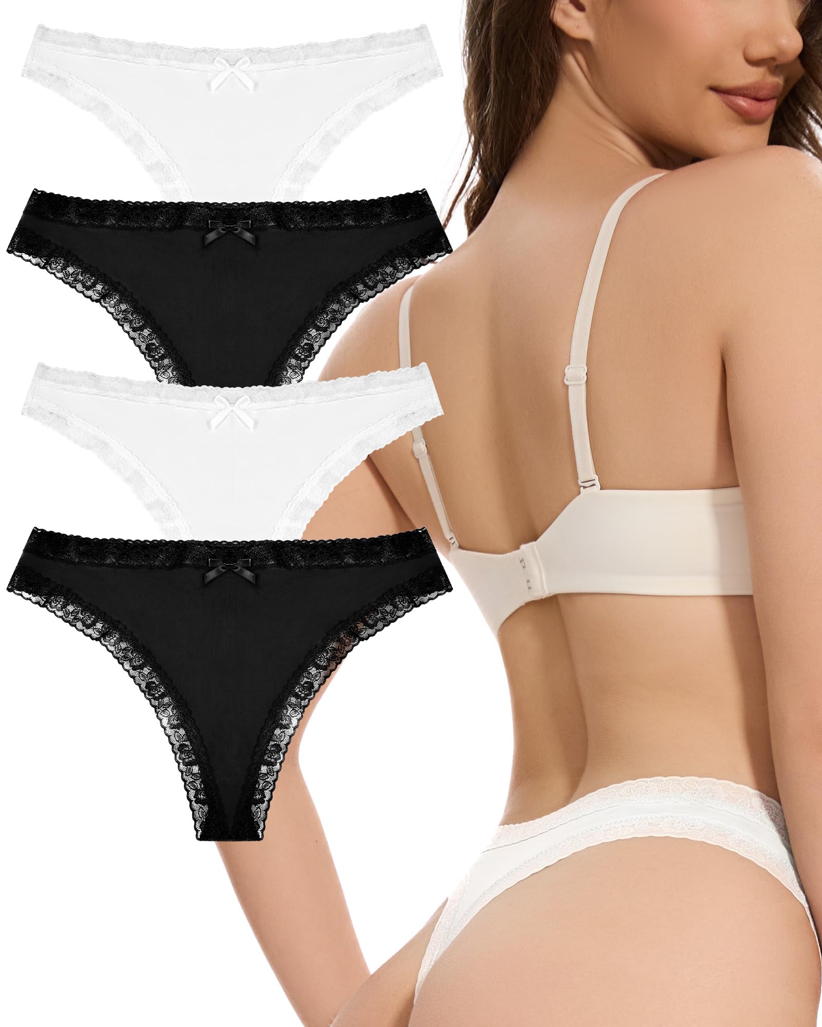 Women's Lace Thongs Seamless No VPL - Black M 2 Pack-image-cfbcd551-e66f-40e8-8dce-39cd2e0a338e-95706