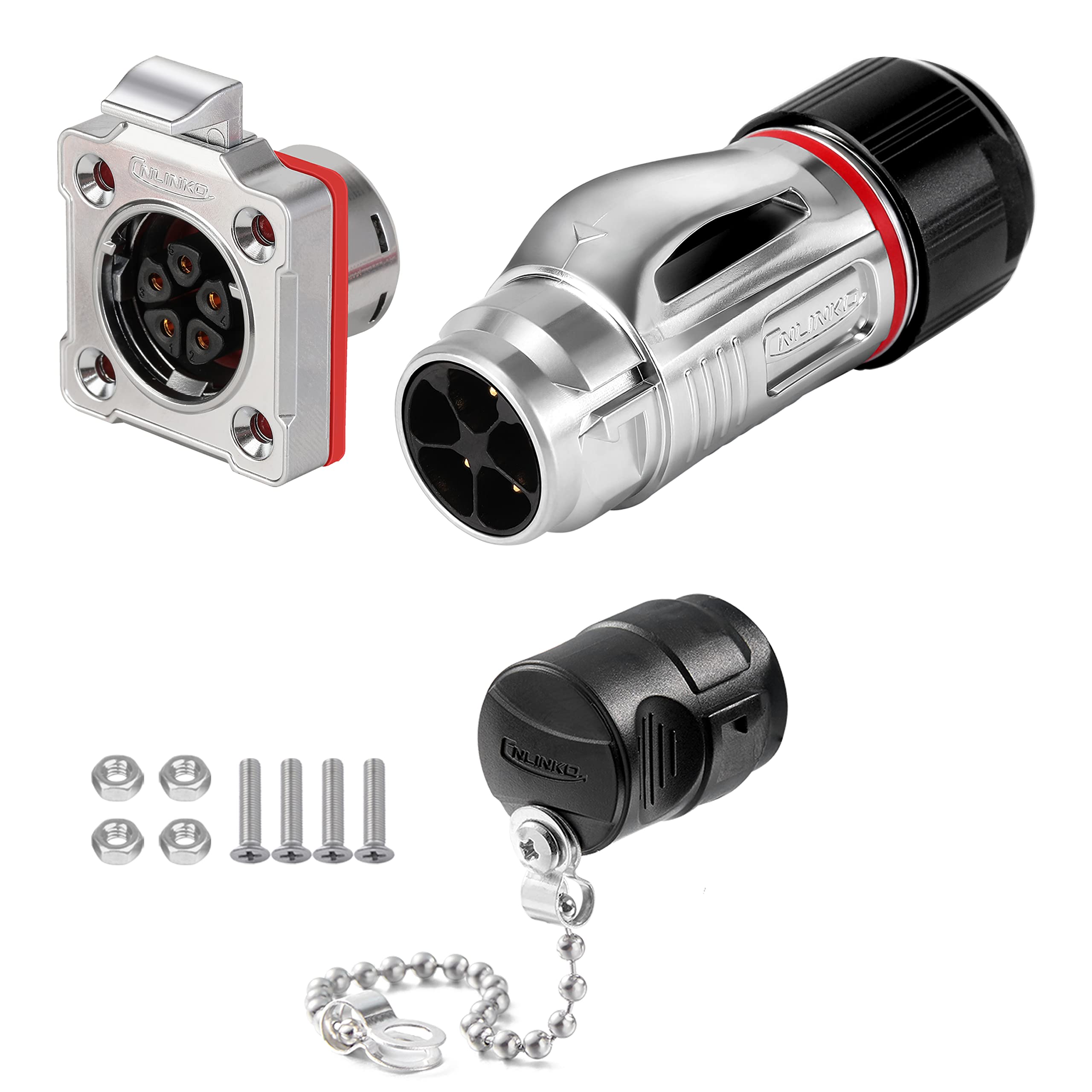 Waterproof Circular Connector IP68 - Silver 5 Pin-image-e7b5ee20-dbd9-4250-b445-53b100c3e80a-112238