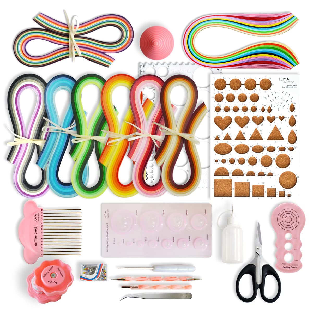 JUYA Paper Quilling Kit with Strips and Tools Tools, 960 14 (Pink 5mm)-image-70cb3b2a-8e21-4daf-b2d9-9ac6170ffdf6-52372