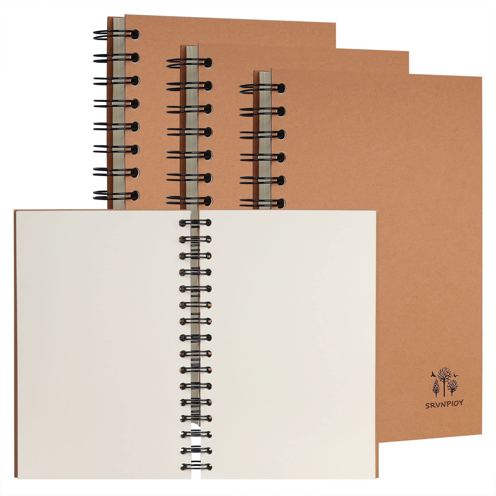 Srvnpioy Pack Spiral Bound Sketchbook Portrait, 3 A5 300 (150 80gsm A5-image-a12d236a-b7d0-4aa8-b781-20cfe353656e-53300