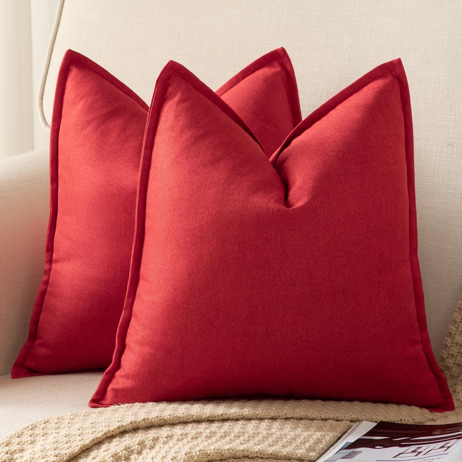 YAERTUN Pack of Decorative Linen Soild Cushion 2 20 x 20 50x50 cm Red-image-79bf9fcf-d9f9-44c8-9a57-2f00c6d69639-49820
