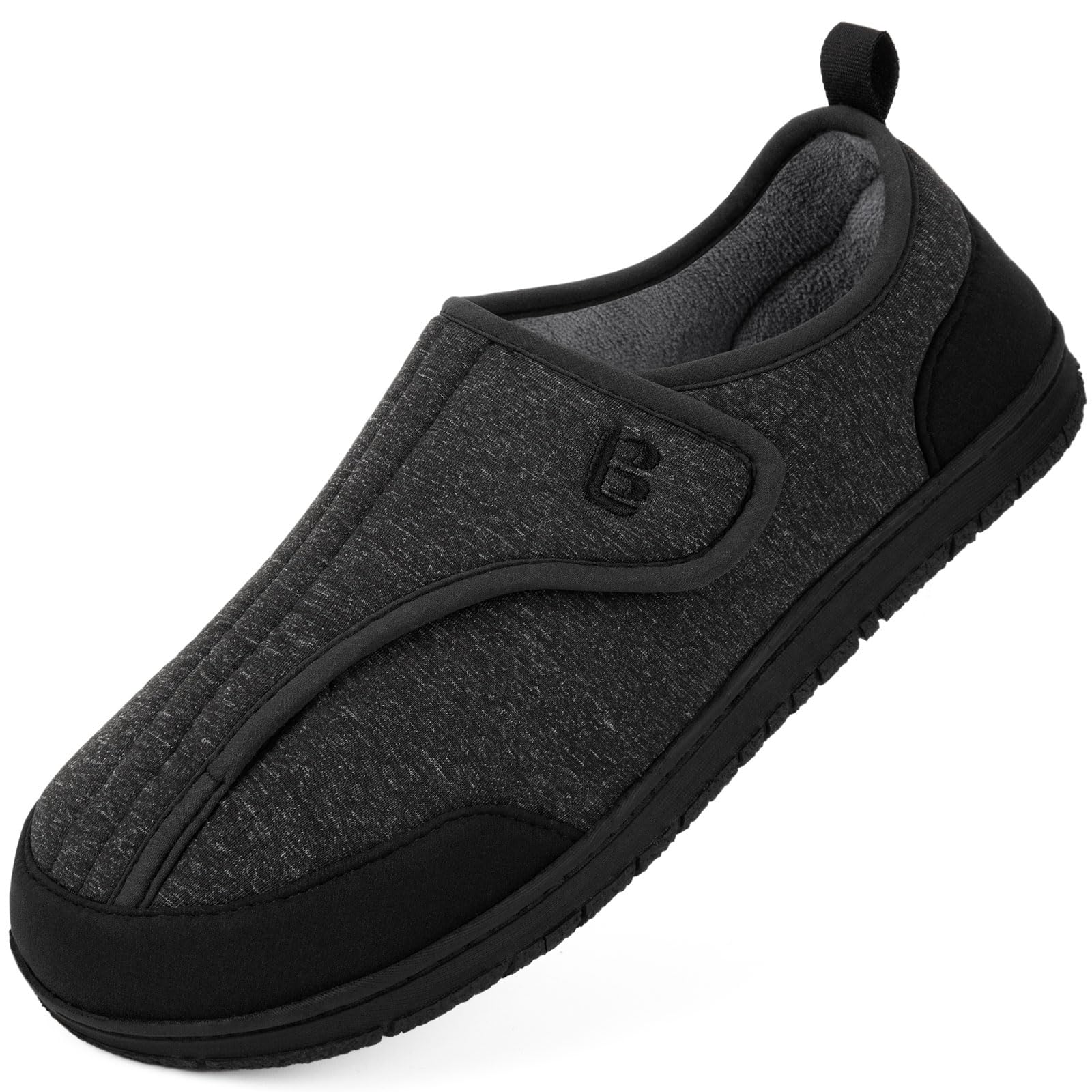 Men's Wide Fit Slippers - Black UK 11-image-60e5320d-87e1-4c7b-ae3d-34e0309617ba-92960