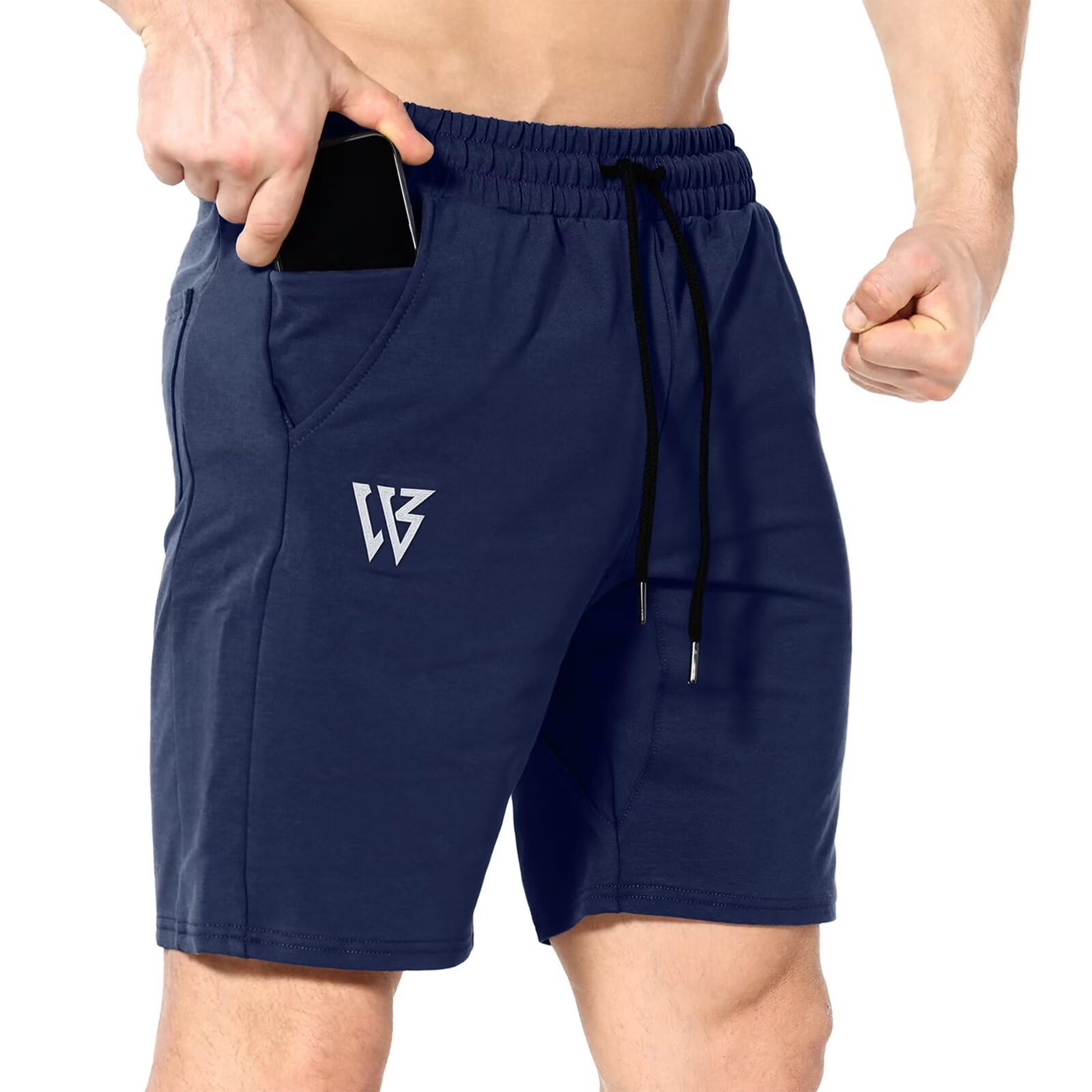 Men's Cotton Gym Shorts - Navy S-image-7fa01b64-cdfe-4f0b-87dc-25f29875e7c5-111134