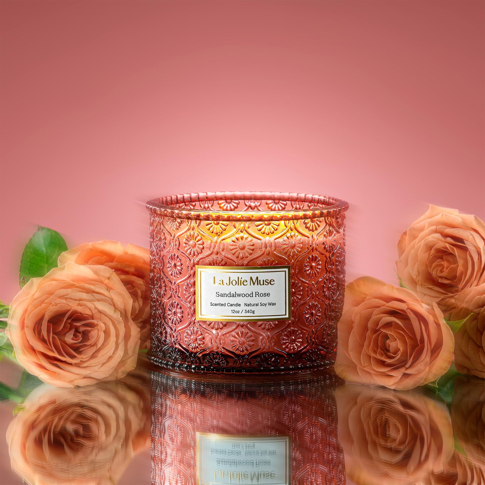 La Jolie Muse Rose Scented Candle Gifts For Women, Wedding Candles