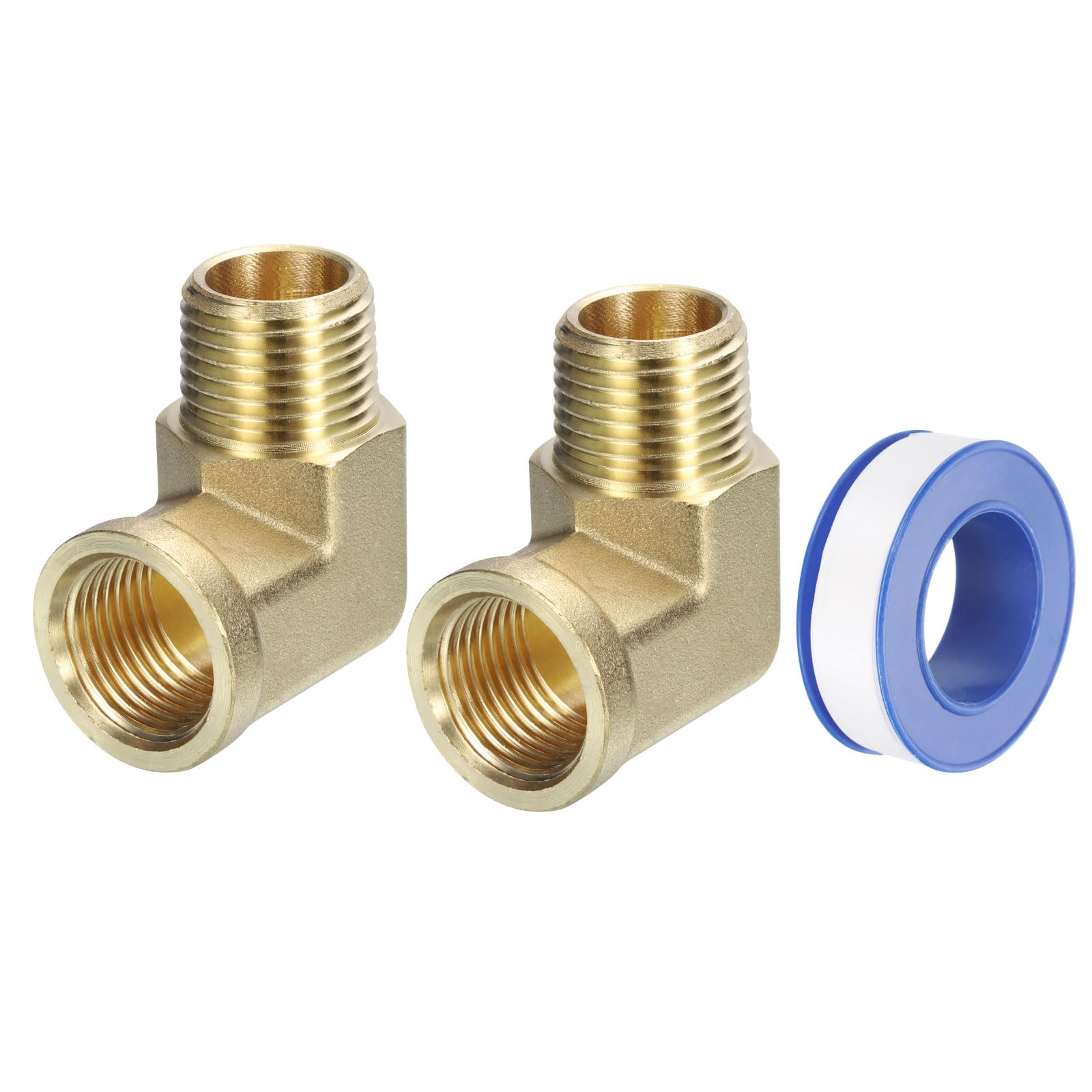 sourcing map Pipe Fittings Inch NPT Male Brass 1/2 x 1/2 2Pcs 90 Brass-image-7819c019-8996-4fc5-b72d-efa2a0cc71df-60398