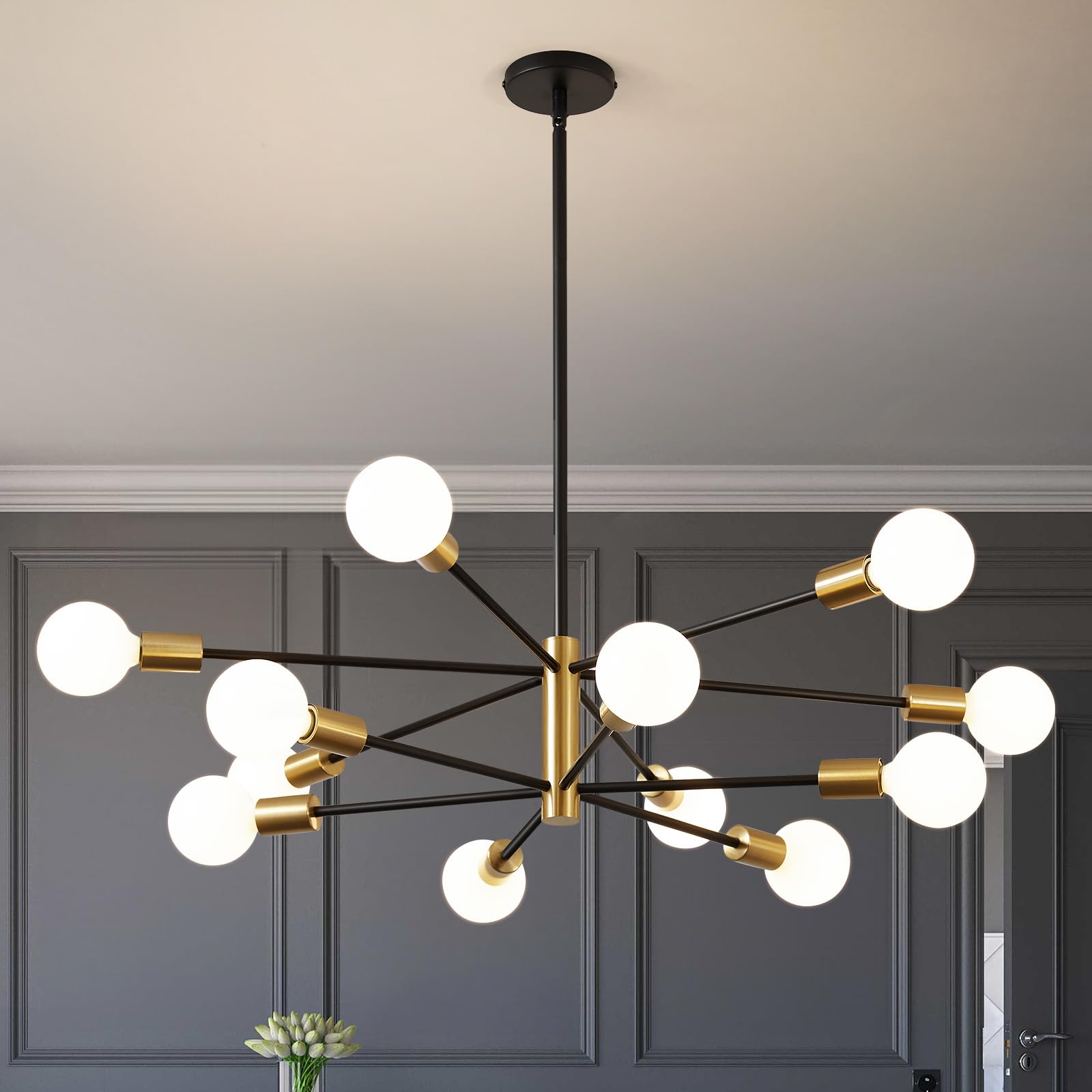 Sputnik Chandelier Ceiling Light - Black 12 Lights-image-a9f40973-f5e0-4e2c-8df4-4b9d1915a373-102199