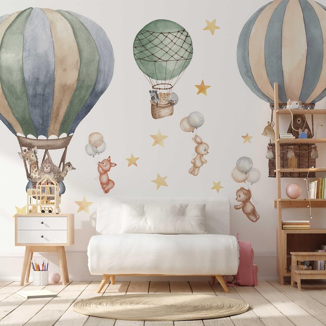 Hot Air Balloon Wall Stickers - Multi One Size-image-66c0efa7-8610-4590-918c-cefb5be83f33-112854