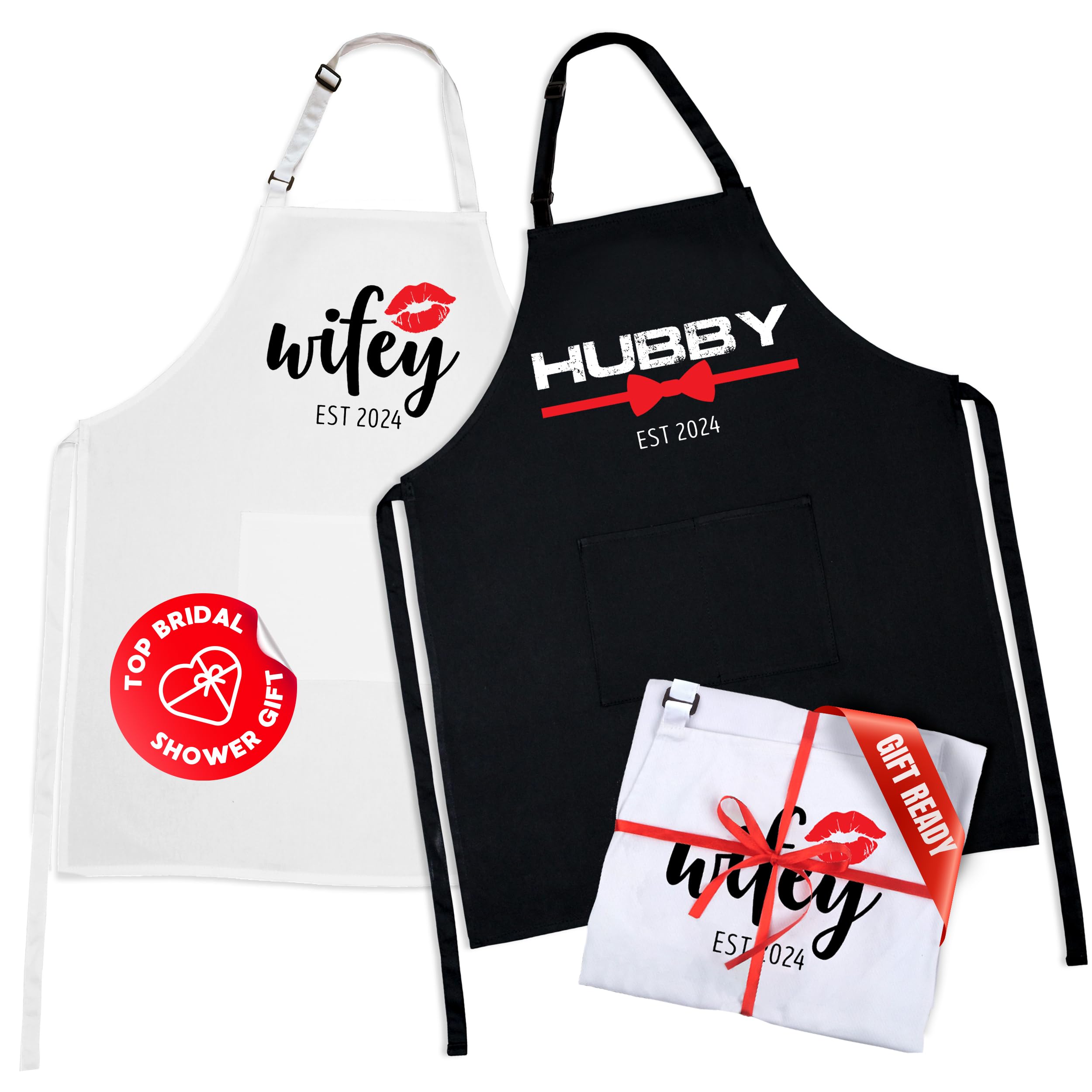 Couples Apron Set Funny Gift - Black/White One Size-image-13c33b56-39ab-4edc-bbdc-f5524cad55f0-112467