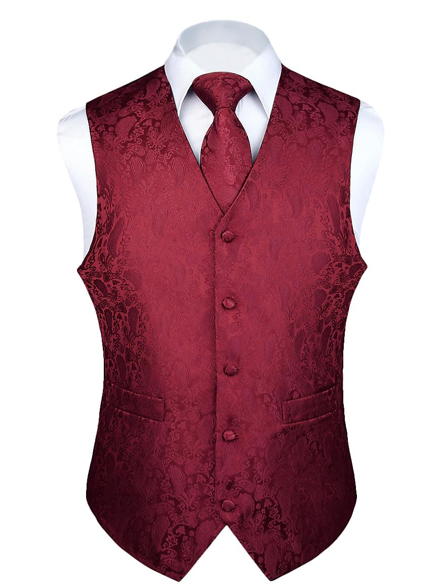 Men's Paisley Waistcoat Set - Burgundy 3XL-image-4387adfe-9e9d-4d3a-af1c-1c00cadcb0af-103809