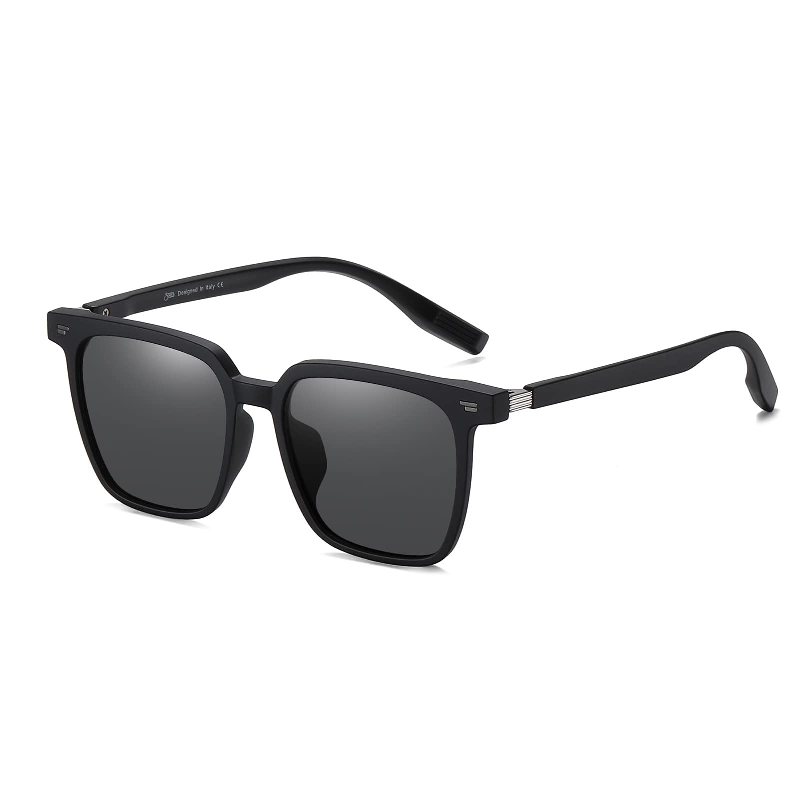 Women's Square Polarised Sunglasses - Matte Black Gray 53-image-c9b1f82e-fdd1-4176-a161-3f65ee4d718b-105410
