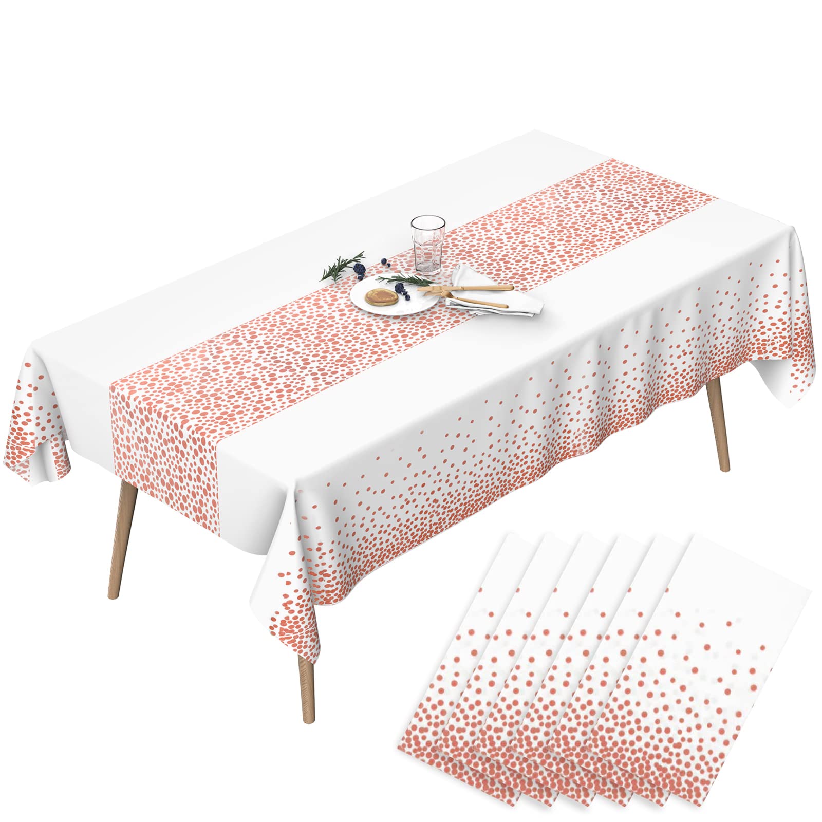 WENYA Pink Party Table Cloth 54" x 108" - 6 Pack Waterproof-image-79443d82-3f83-4ee4-8e63-b7b9266114c7-54412
