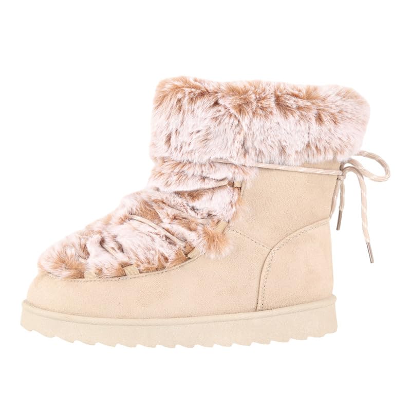 Women's Suede Snow Boots with Faux Fur & Plush Lining - Cosy Lace-Up Ankle Booties-image-bb9064ec-973e-478a-a0bf-52fba336346e-65192
