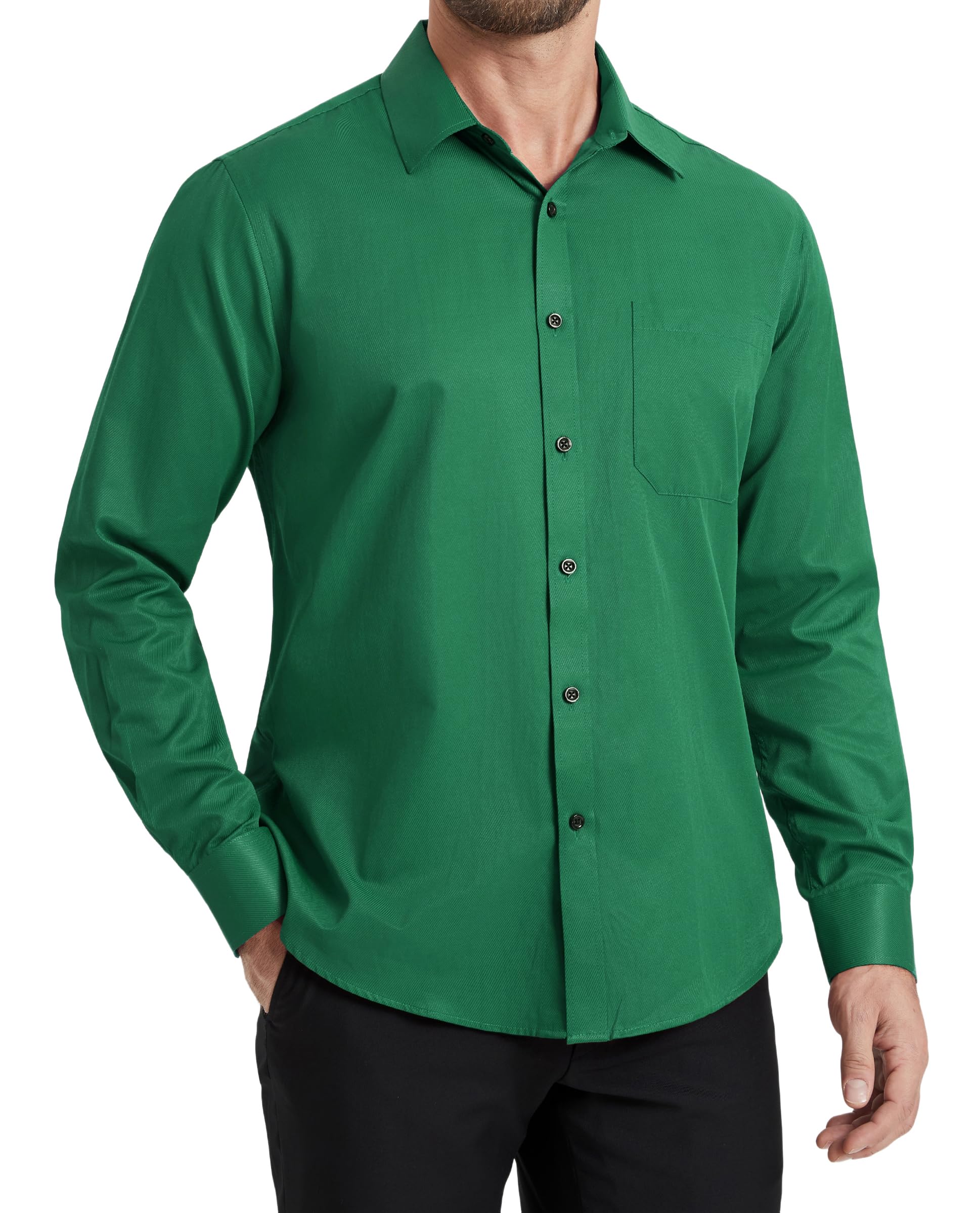 Men's Long Sleeve Dress Shirt - Green 4XL-image-7bad81d5-3708-4957-94e5-9c4b809f36c3-117110