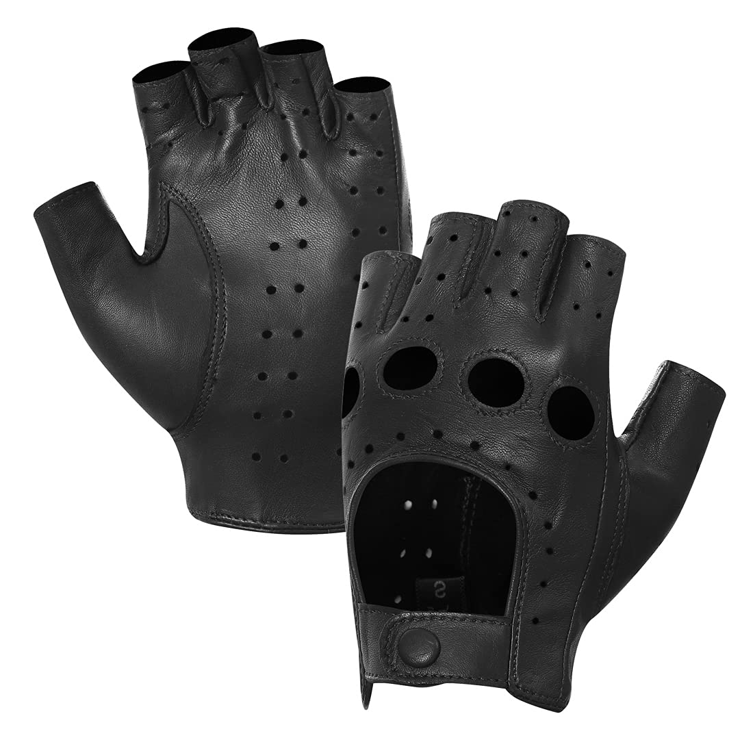 Women's Leather Fingerless Gloves - Black XL-image-283be798-660f-42ba-8bb1-0c77fdab0fc5-111429