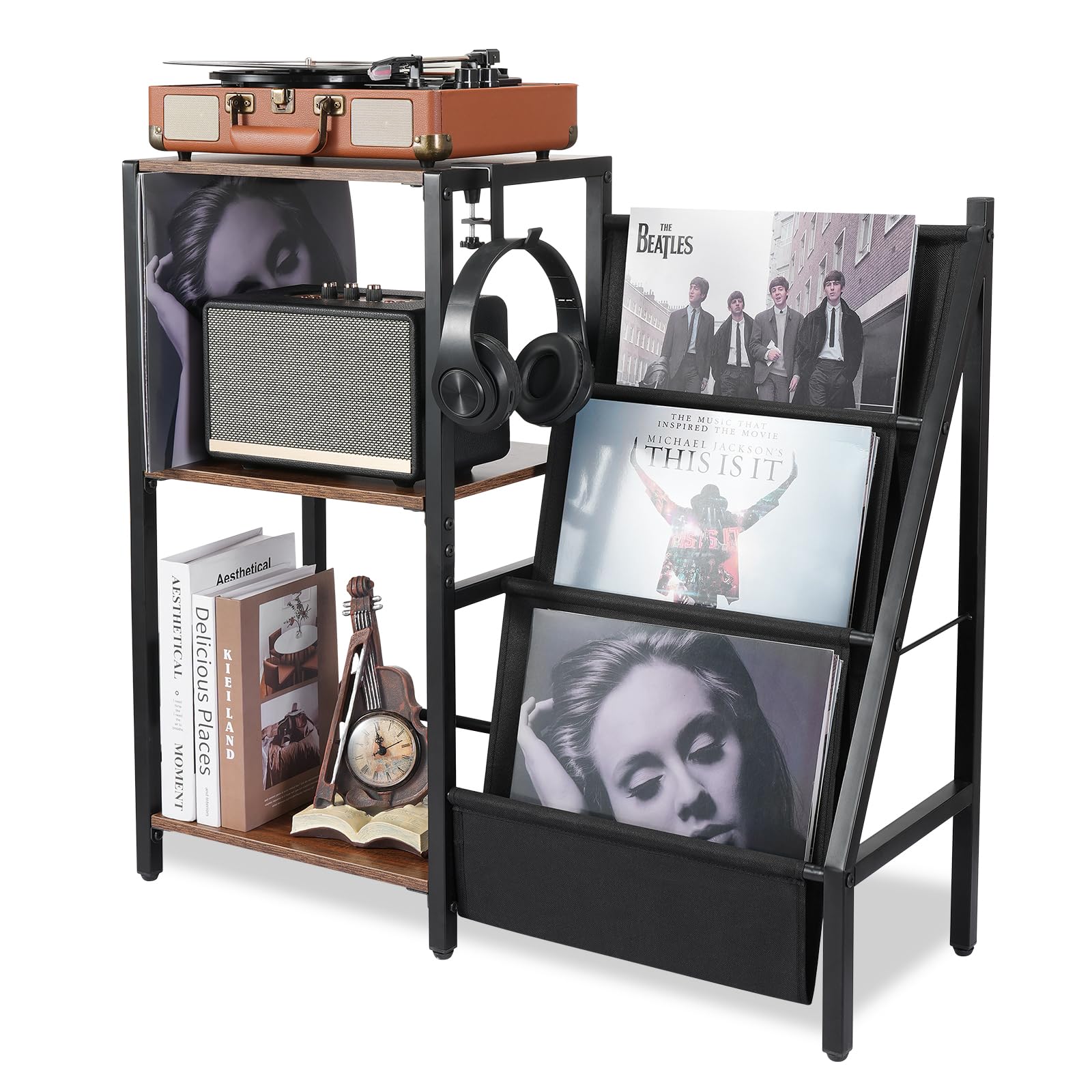 Vinyl Record Player Stand - 3 Tier Wood & Metal-image-e177fd0e-87b2-4fbc-8b1c-db4e9353026a-2348