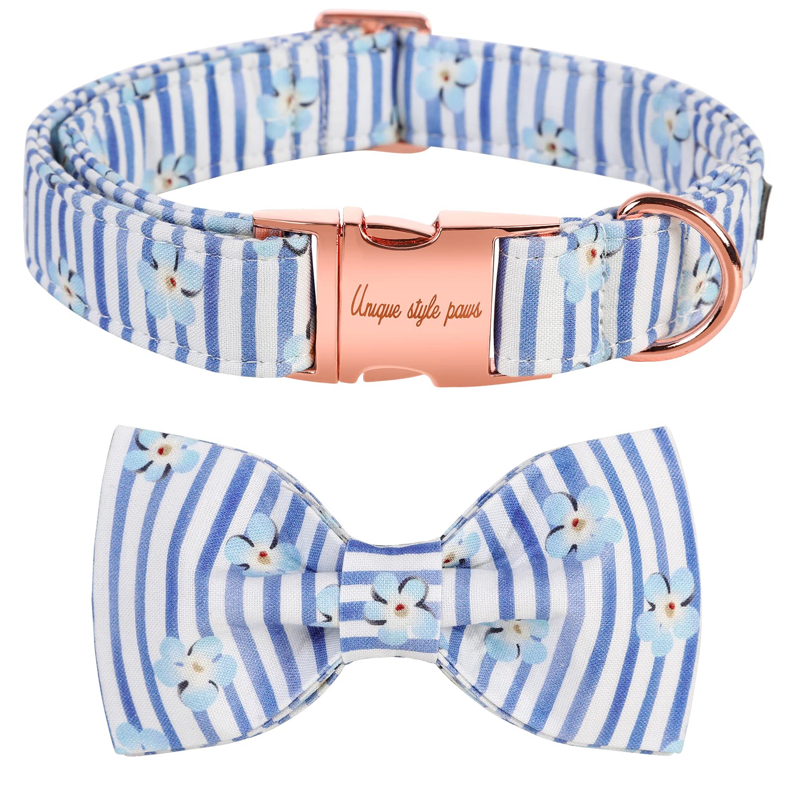 Dog Collar with Bow Tie - Blue Stripe XL-image-4c2290b9-6c58-47db-aed3-f12b41600273-117161