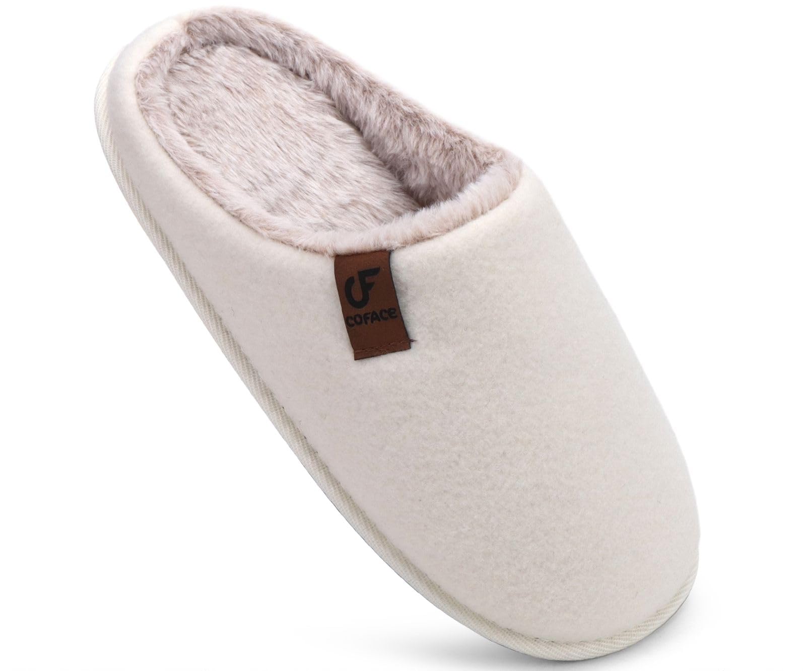 Men's Memory Foam Slippers - Beige White Size 13-image-a2d80f5e-d710-470d-abc3-a7d1b9008af4-88944