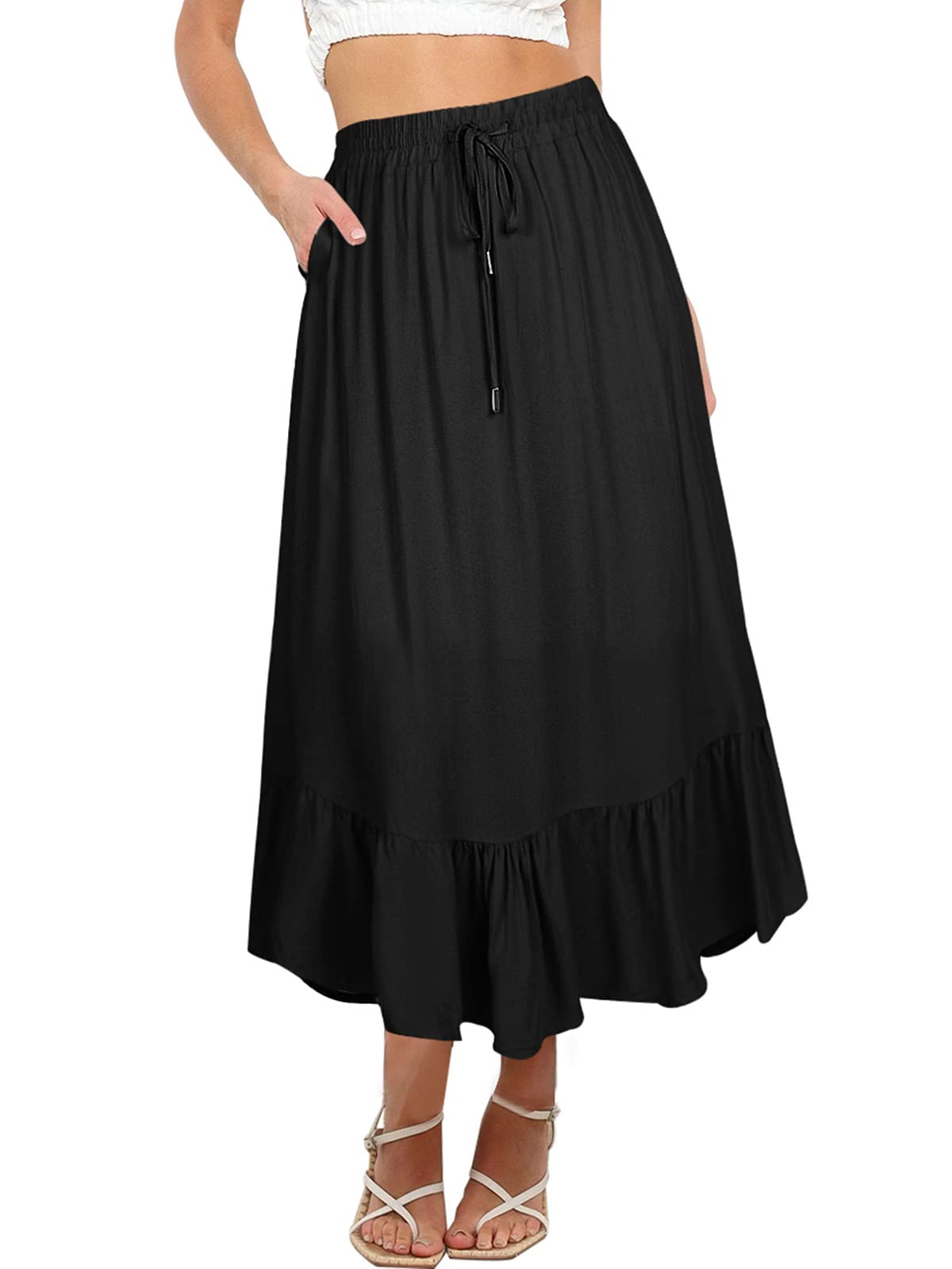 Women's Maxi Skirt with Pockets - Black L-image-1370024e-7262-46b3-81c8-9f39a6e5c207-95140