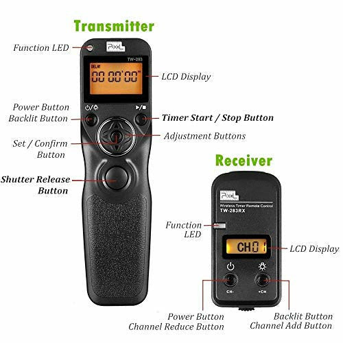 Pixel Wireless Timer Intervalometer TW-283 N3 Shutter Release