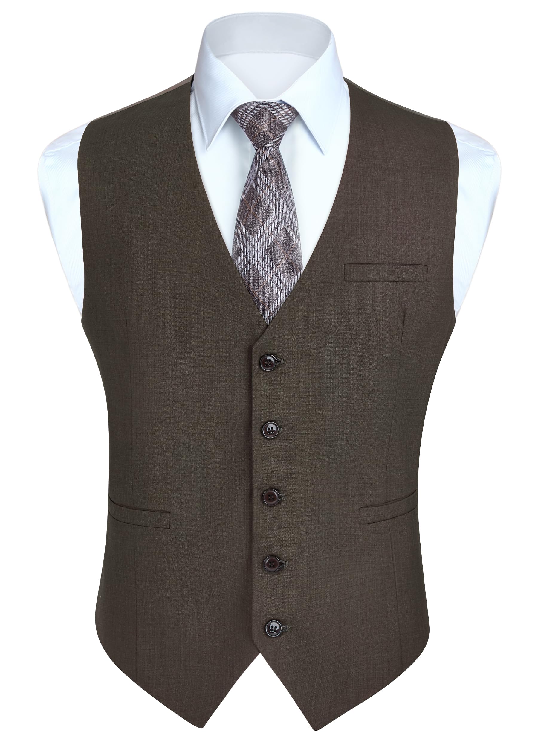 Men's Formal Waistcoat Slim Fit - Vintage Brown M-image-46940fa6-d599-457c-9f5c-941dc1b13018-103908
