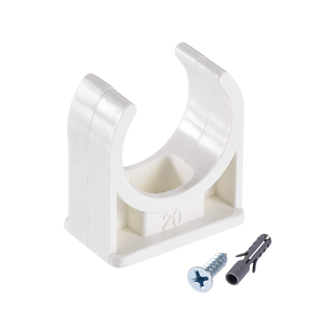 20mm PVC Pipe Clamps Clips with Mounting Screws - 30 Pack, UV Resistant & Impact Proof-image-e4aff218-3ef9-4a69-88a6-d34973b0cc3b-60979