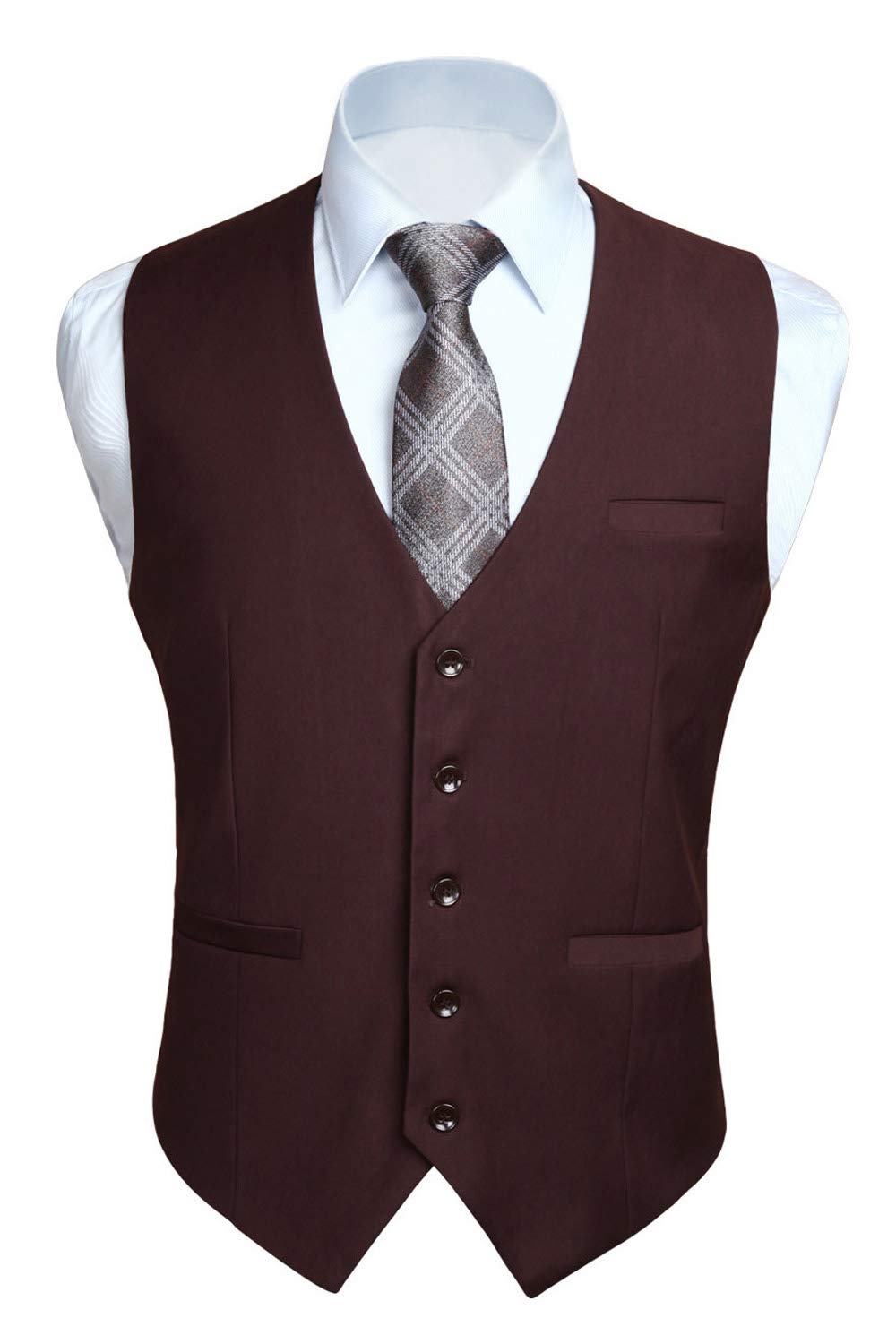 Men's Cotton Waistcoat Slim Fit - Brown XS-image-8d908633-ef6d-4163-8286-54dfe1935f83-103790