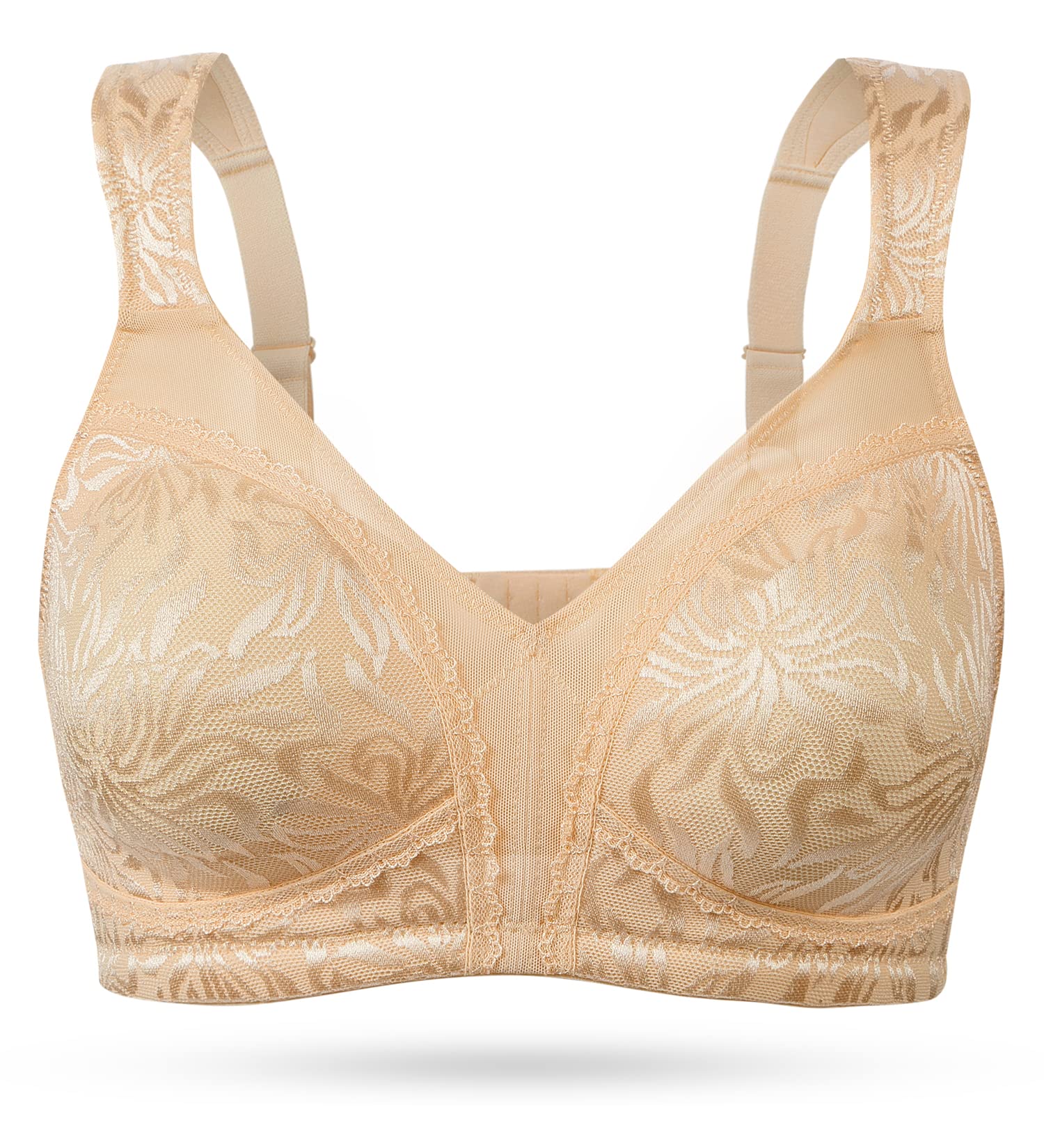 Women's Minimiser Bra Wire-Free - Dark Nude 46D-image-07069222-7463-4639-b424-0695876137af-110342
