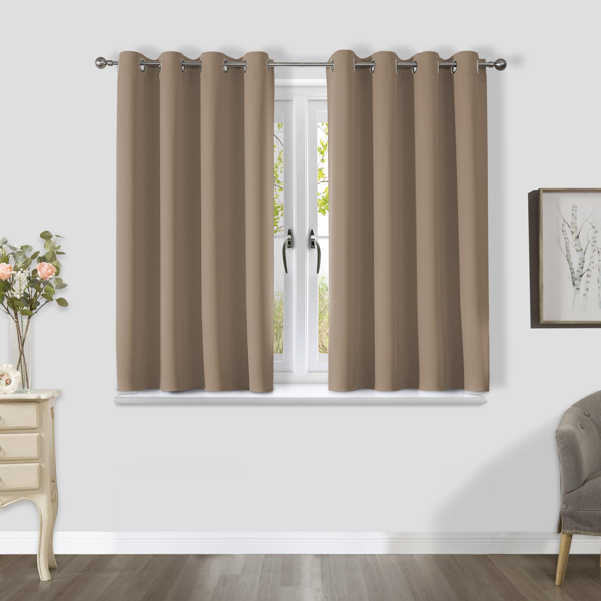 Blackout Thermal Curtains - Khaki W46 x L72-image-0c4dc3fc-48b2-4235-803a-09238722a4b0-95461